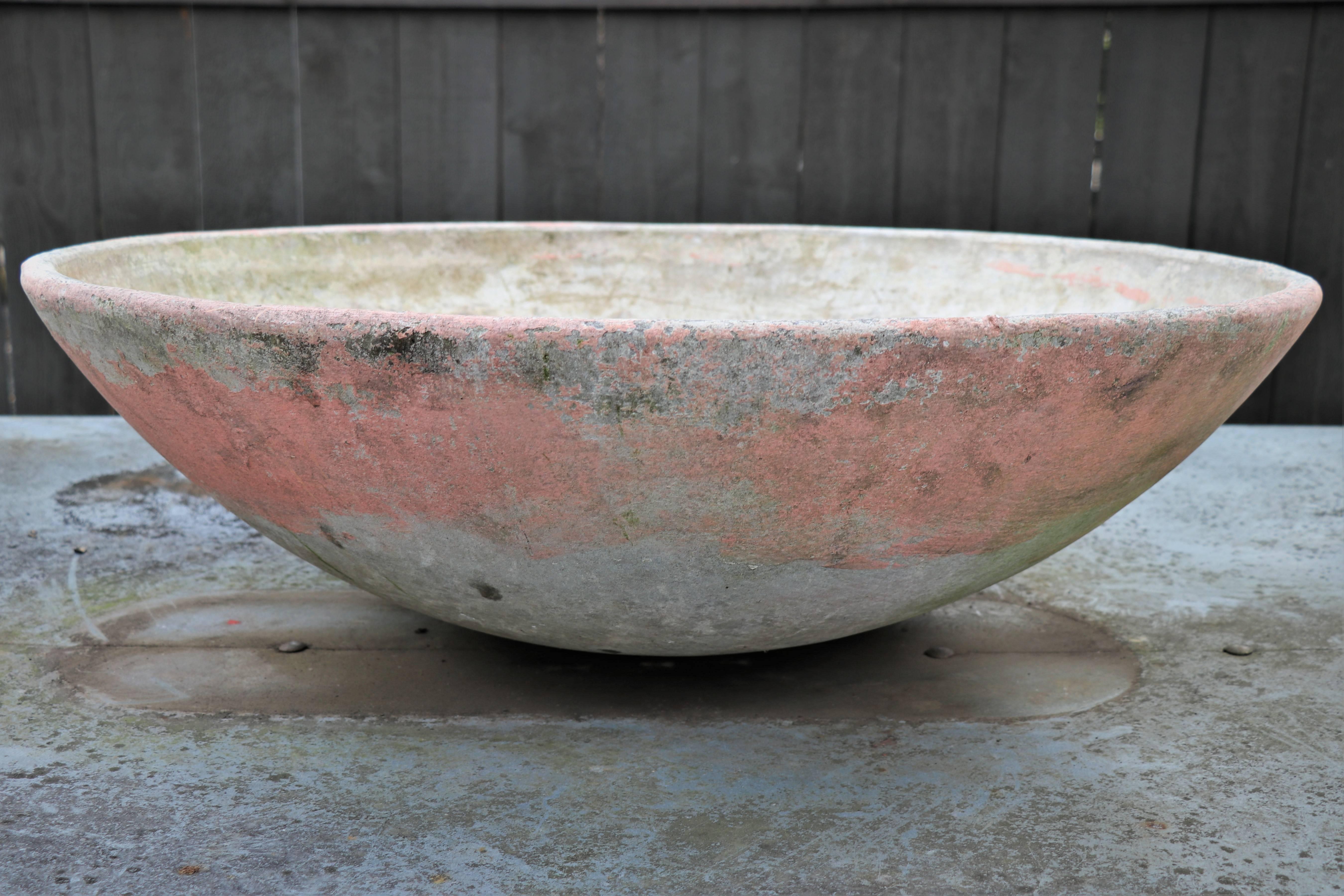 Cast Willy Guhl Saucer Planter with Pink Paint, circa 1950