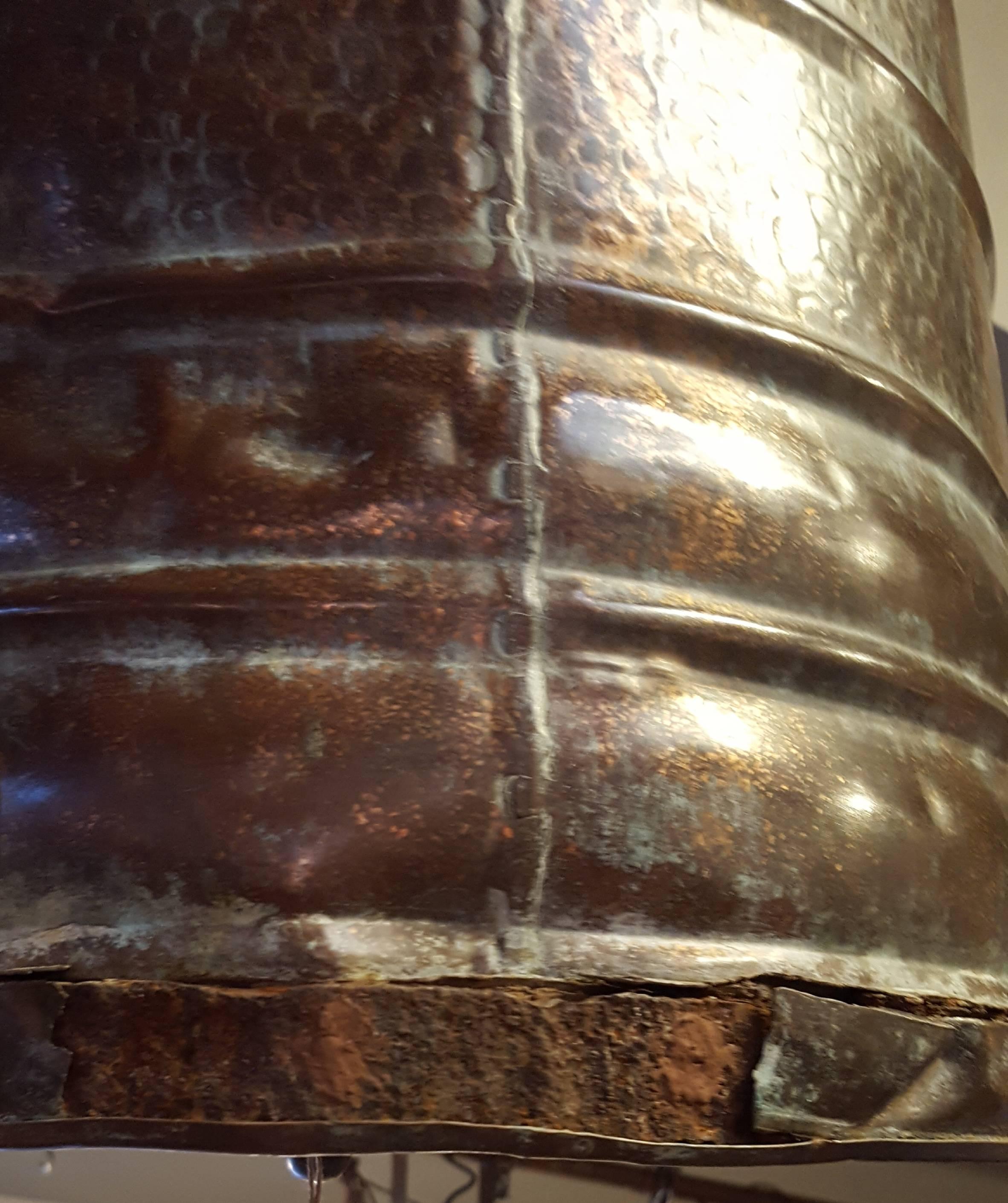 hammered copper pendant light