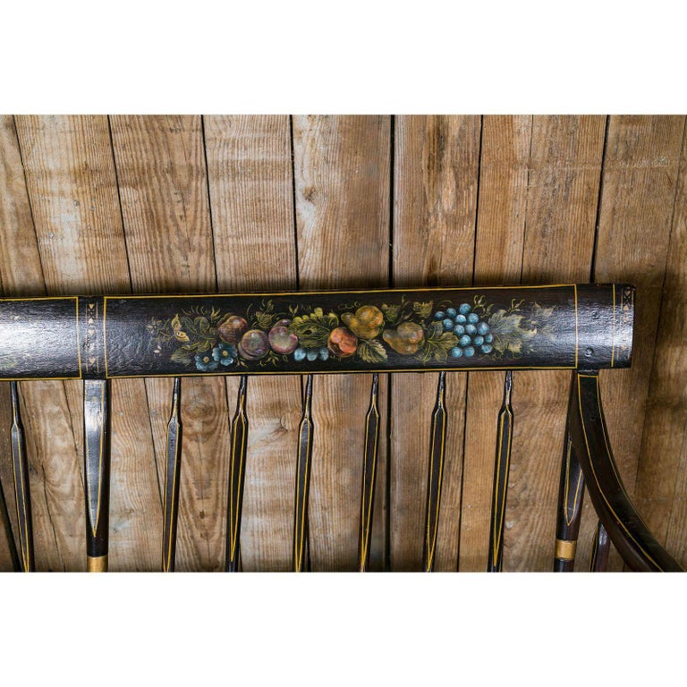 American Wooden Mammy Bench Rocker Circa 1890 Hand Painted By