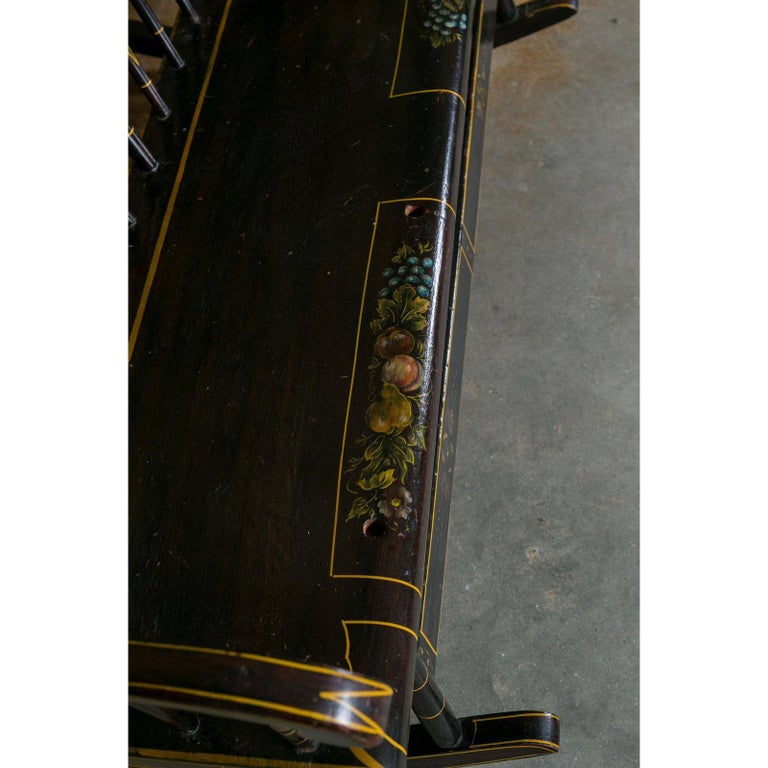 American Wooden Mammy Bench Rocker Circa 1890 Hand Painted By