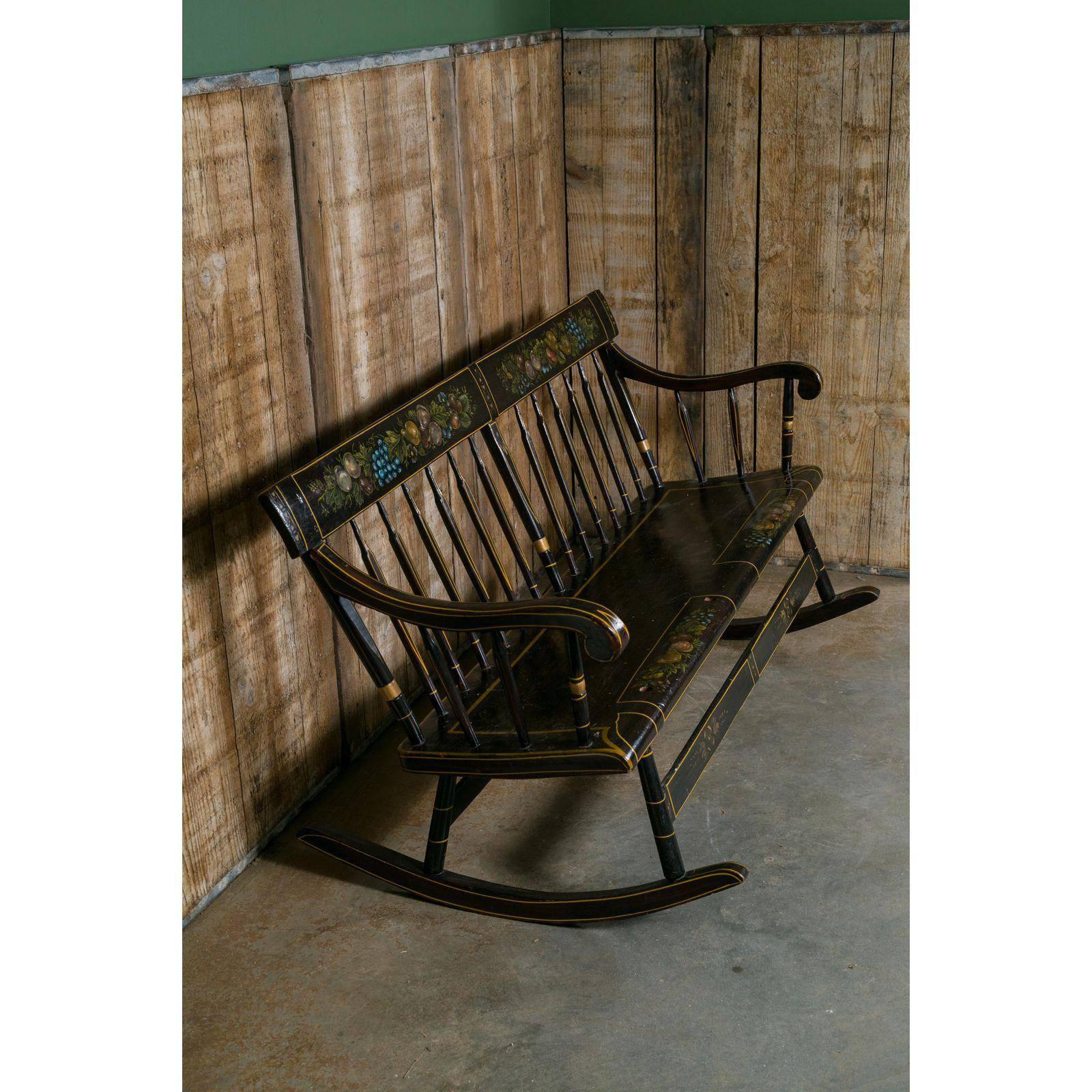 Balancín de madera americano, hacia 1890, pintado a mano por Lew Hudnall Estadounidense en venta