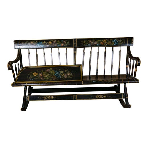 American Wooden Mammy Bench Rocker Circa 1890 Hand Painted By