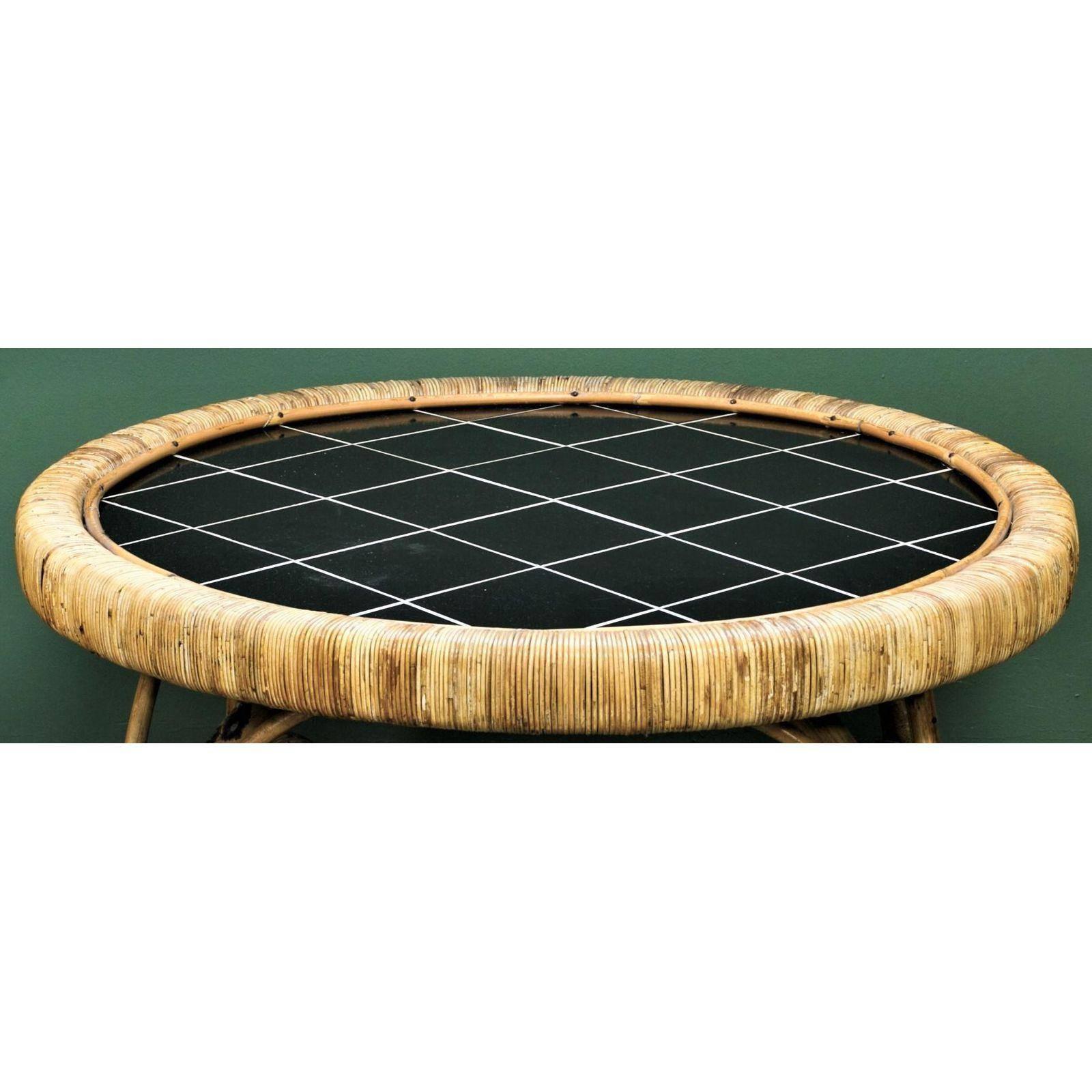 round bamboo coffee table