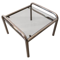 Gae Aulenti - Poltronova - tavolino Stringa in acciaio cromato e vetro, 1970
