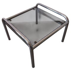 Gae Aulenti - Poltronova - tavolino Stringa in acciaio cromato e vetro, 1970