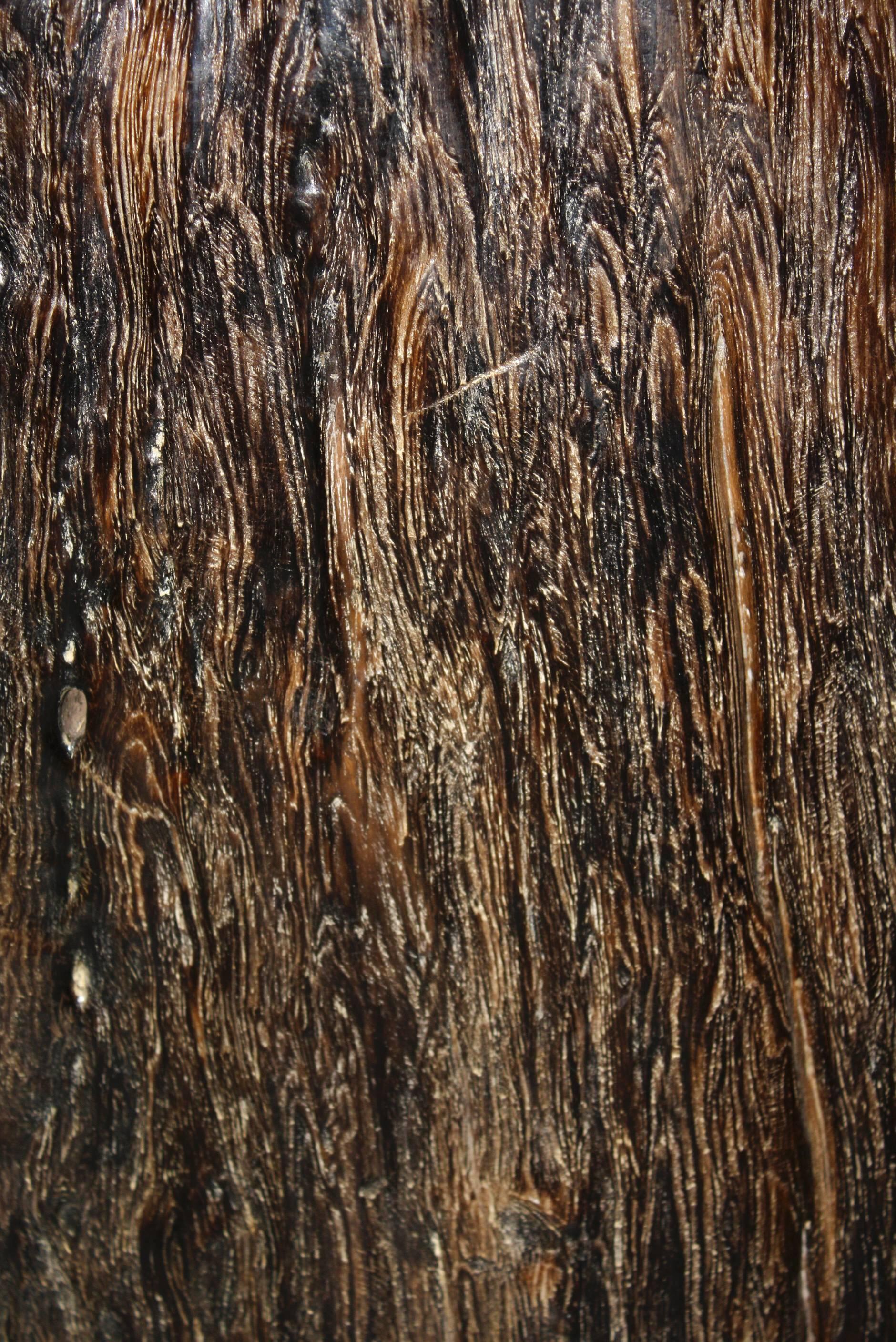 Side table from petrified teak stump.