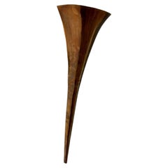 SIEK Hand-Hammered Brass Torch Wall Sconce, Sculptural Uplight