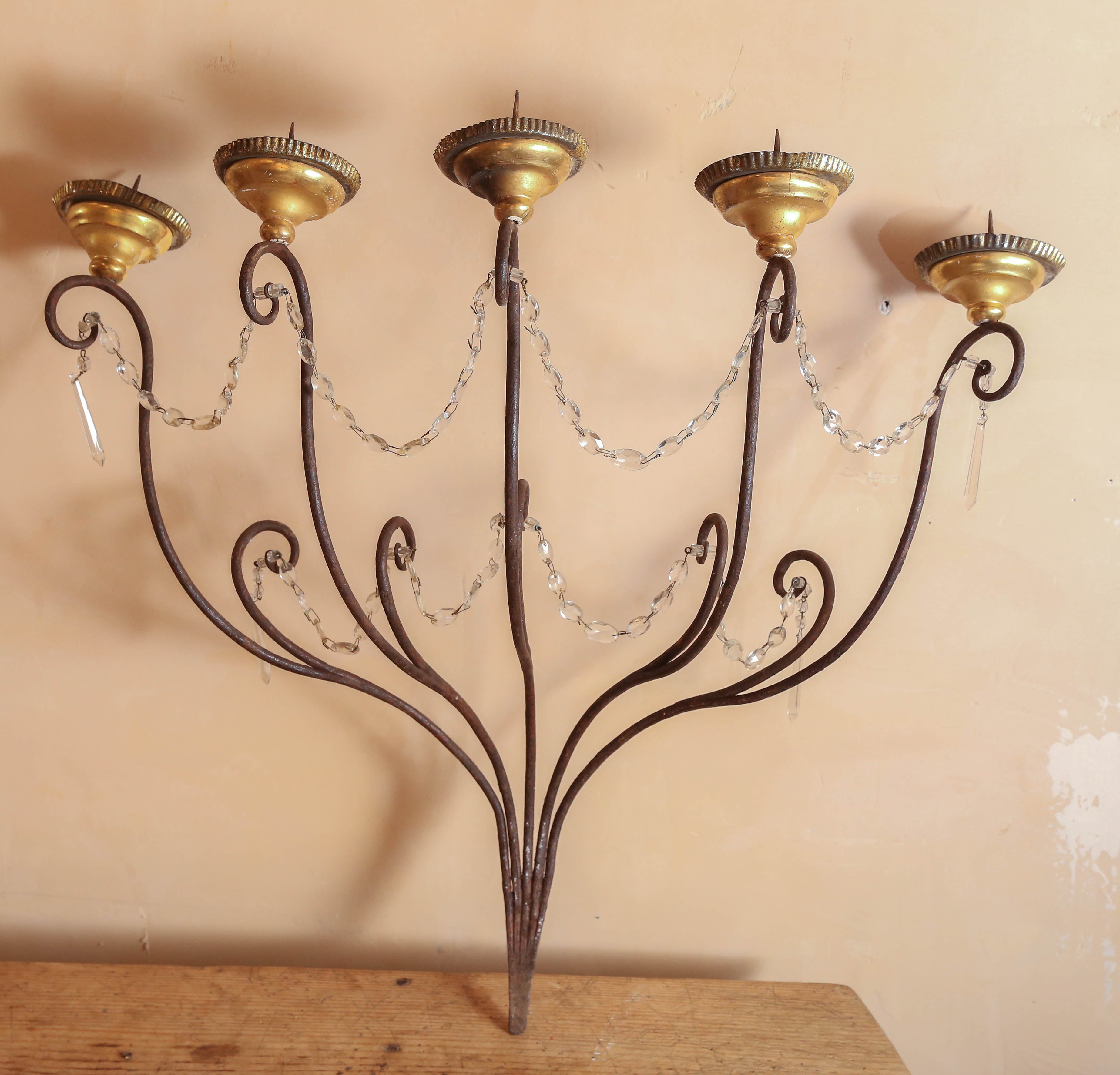 Pair of Large Italian Sconce Arms