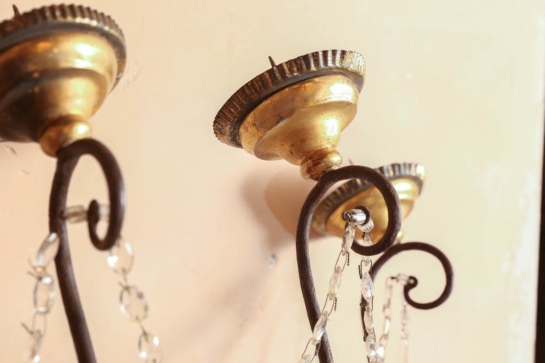 Pair of Large Italian Sconce Arms In Excellent Condition In Houston, TX