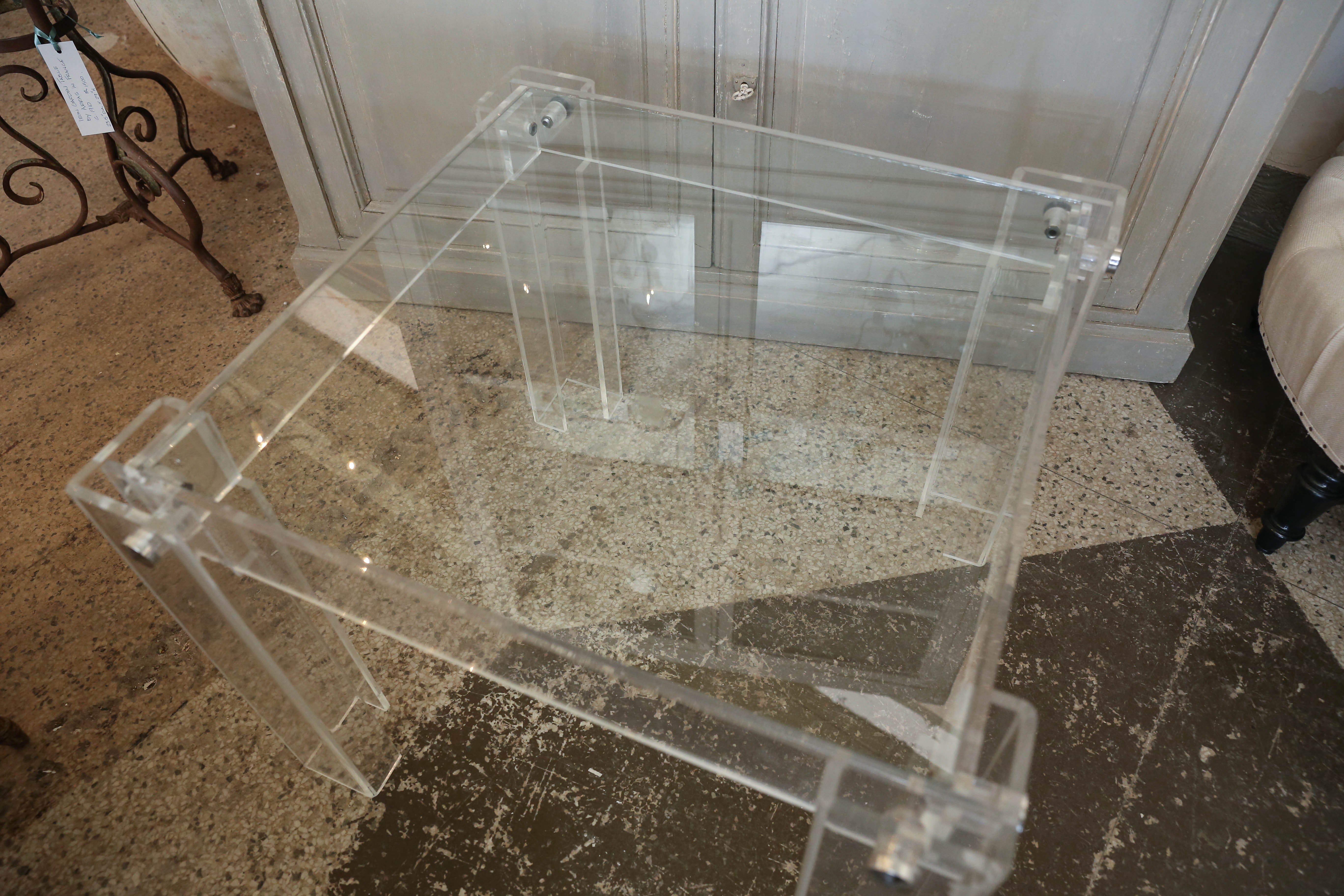 American Pair of Lucite Tables