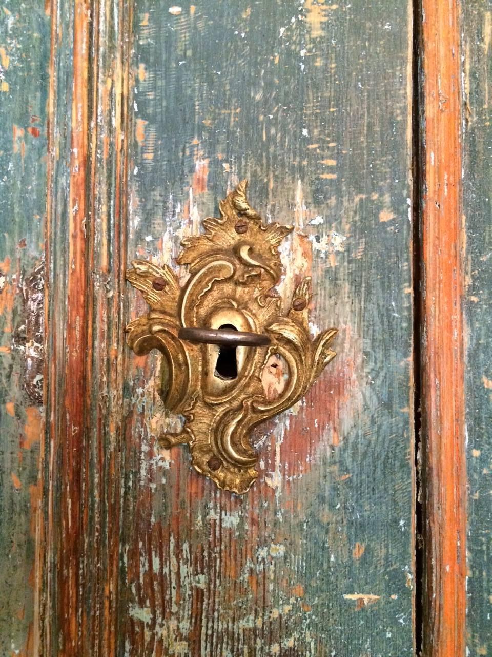 18th Century Swedish Rococo Painted Deux Corp 4