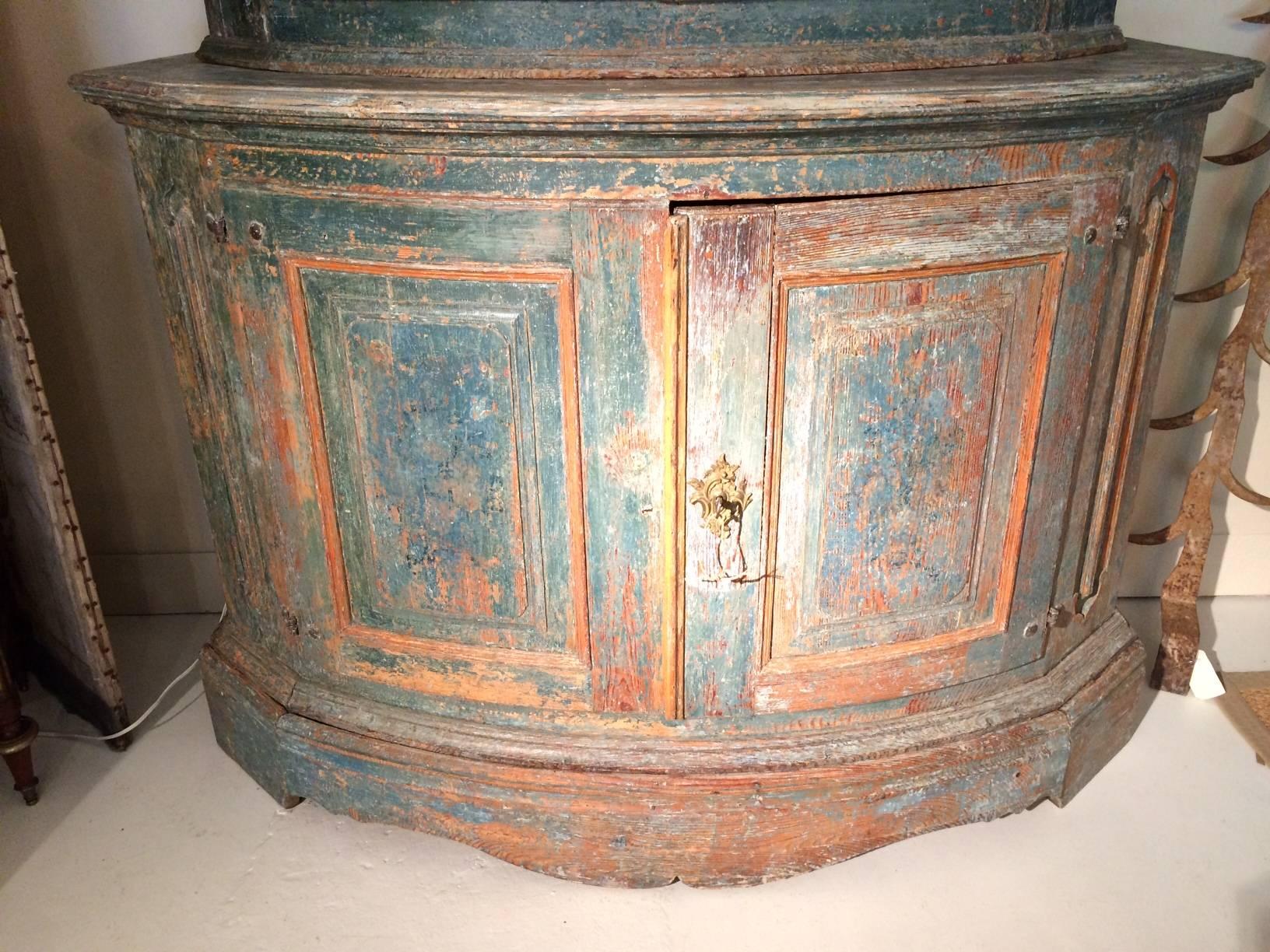 18th Century Swedish Rococo Painted Deux Corp 2