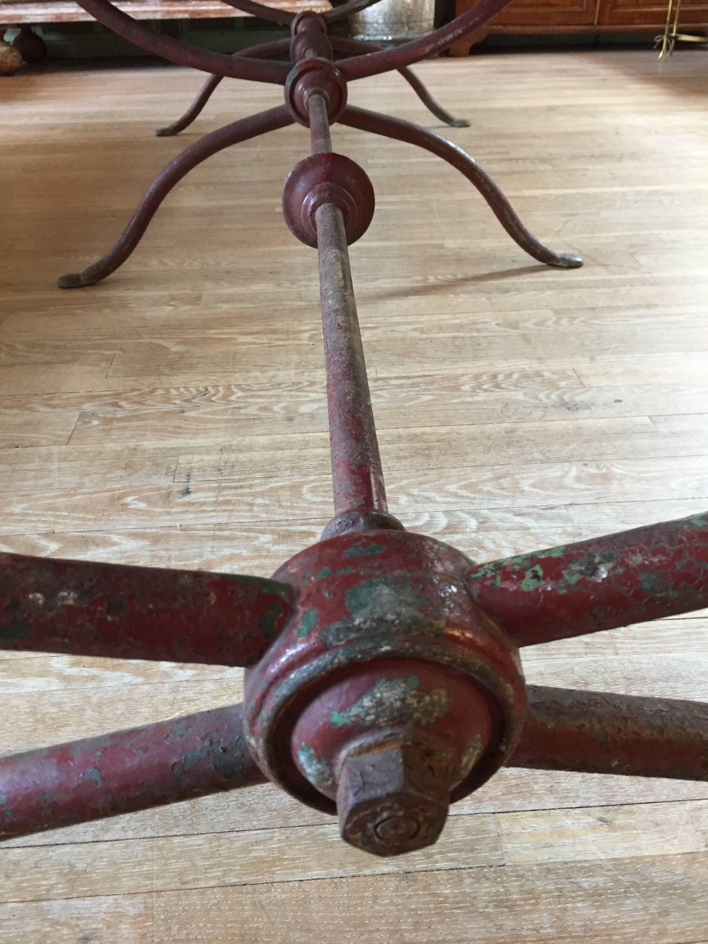 Metal Huge 19th Century Italian Iron and Tole Garden Table