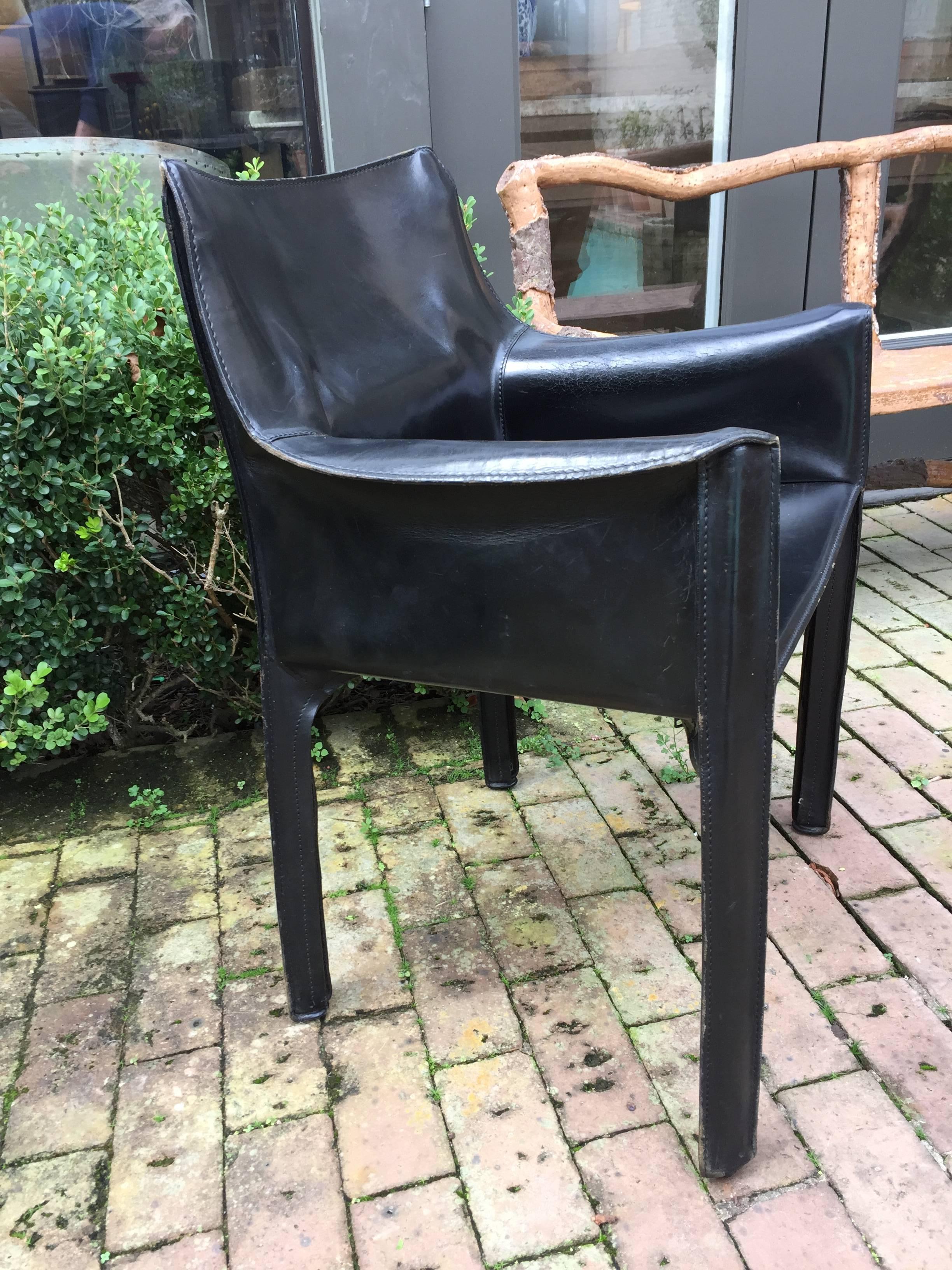 Late 20th Century Set of Six 1980s Cab Chairs