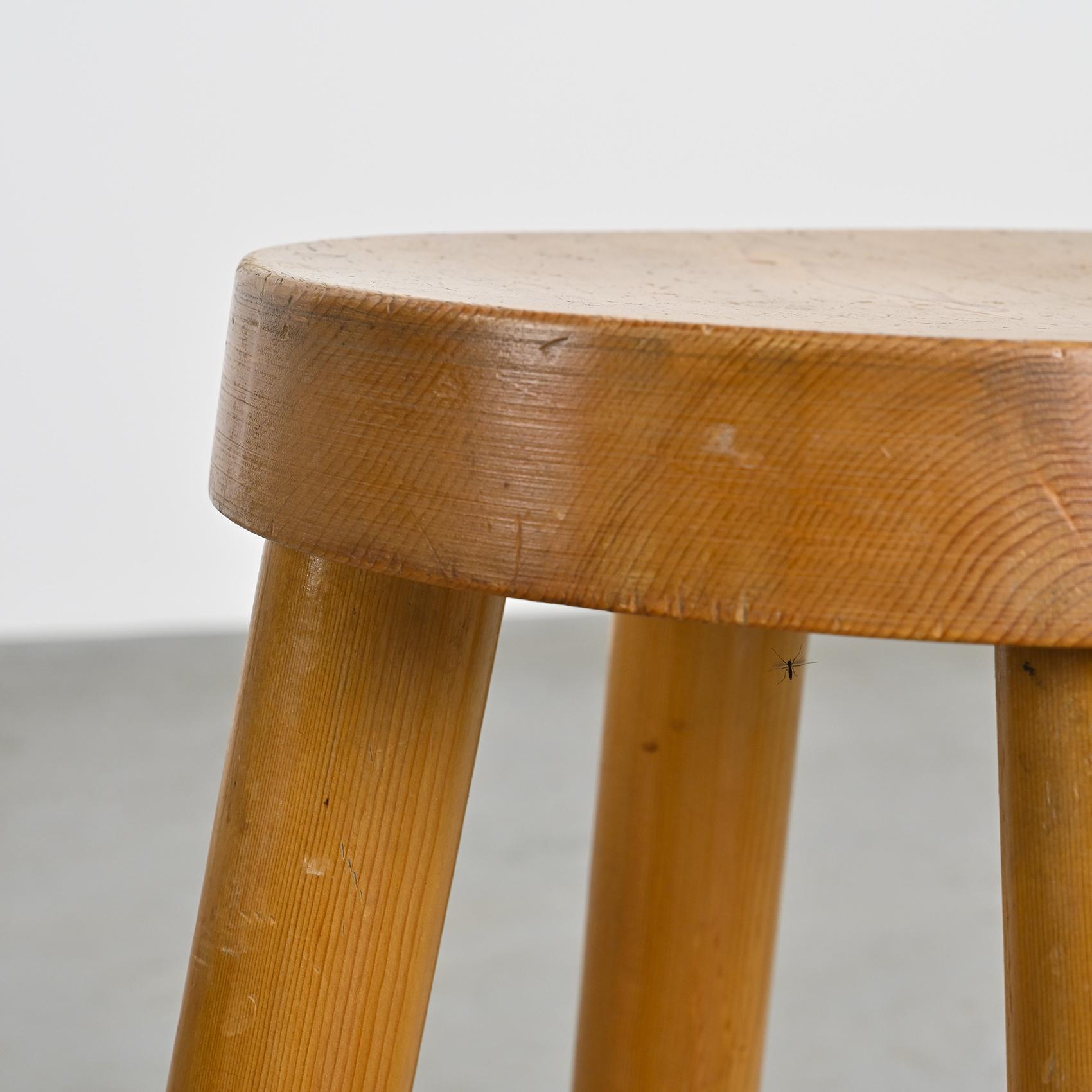 Pine Stools by Charlotte Perriand for les Arcs 1600, circa 1965 For Sale