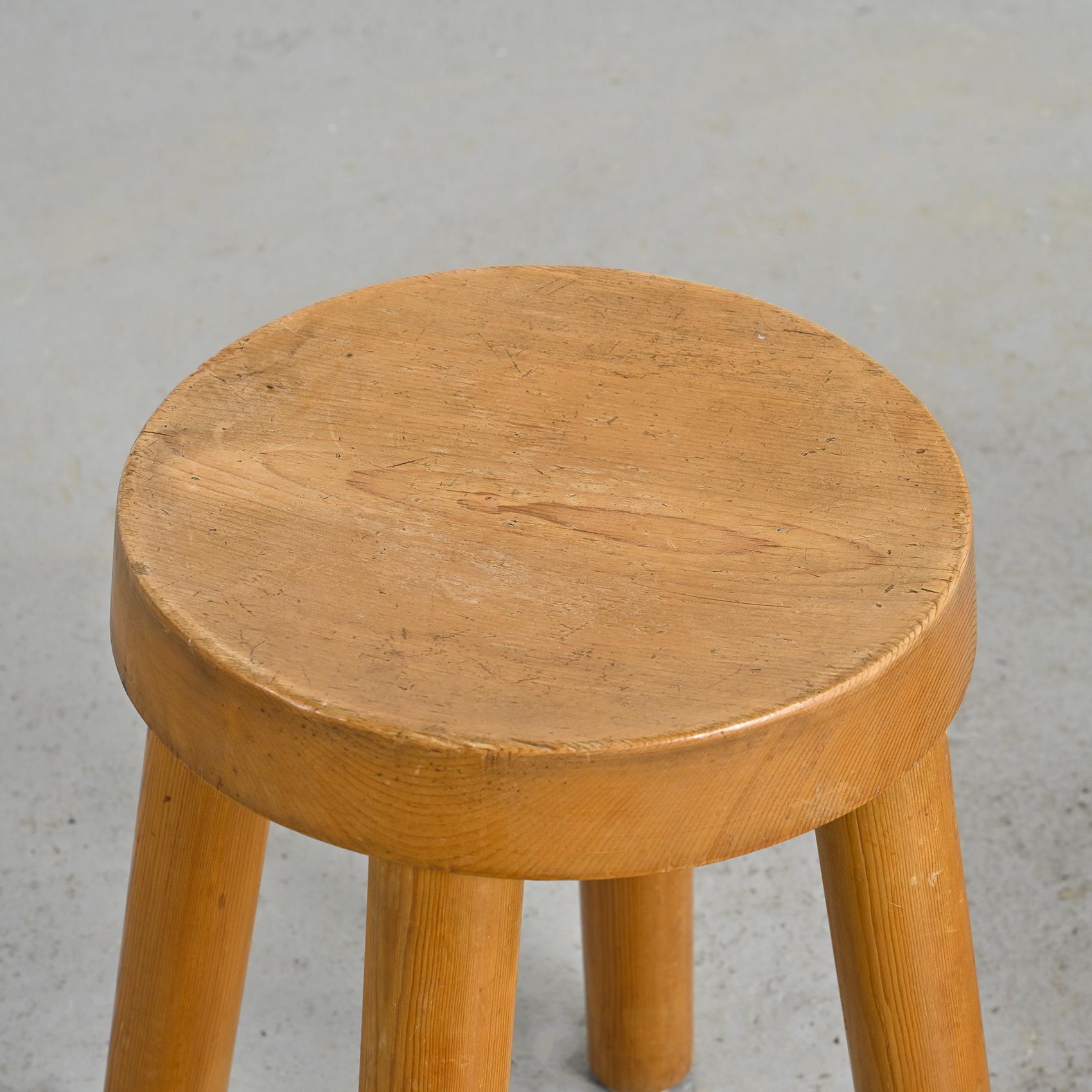 French Stools by Charlotte Perriand for les Arcs 1600, circa 1965 For Sale