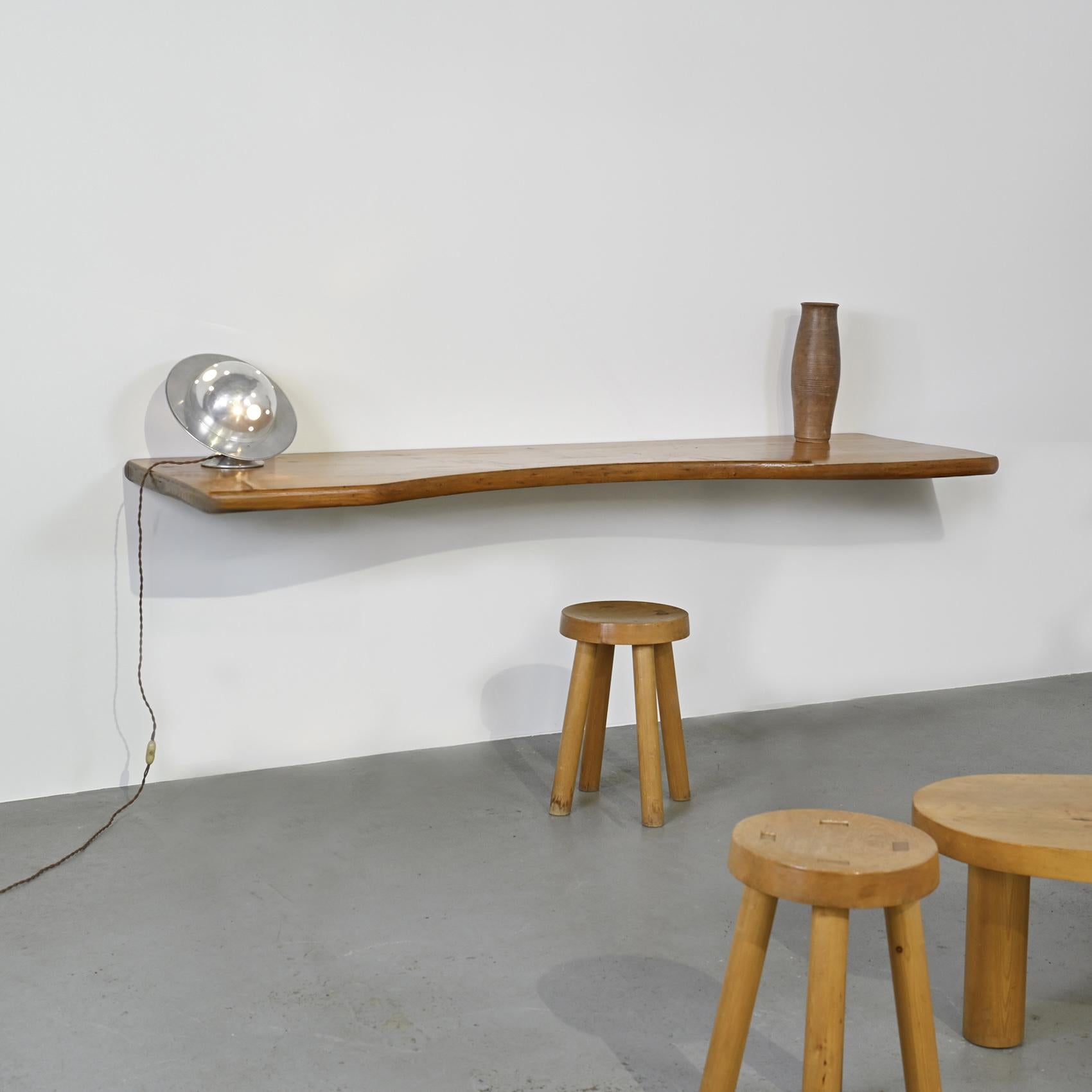 Mid-Century Modern Pair of stools by Charlotte Perriand for les Arcs 1600, circa 1965 For Sale