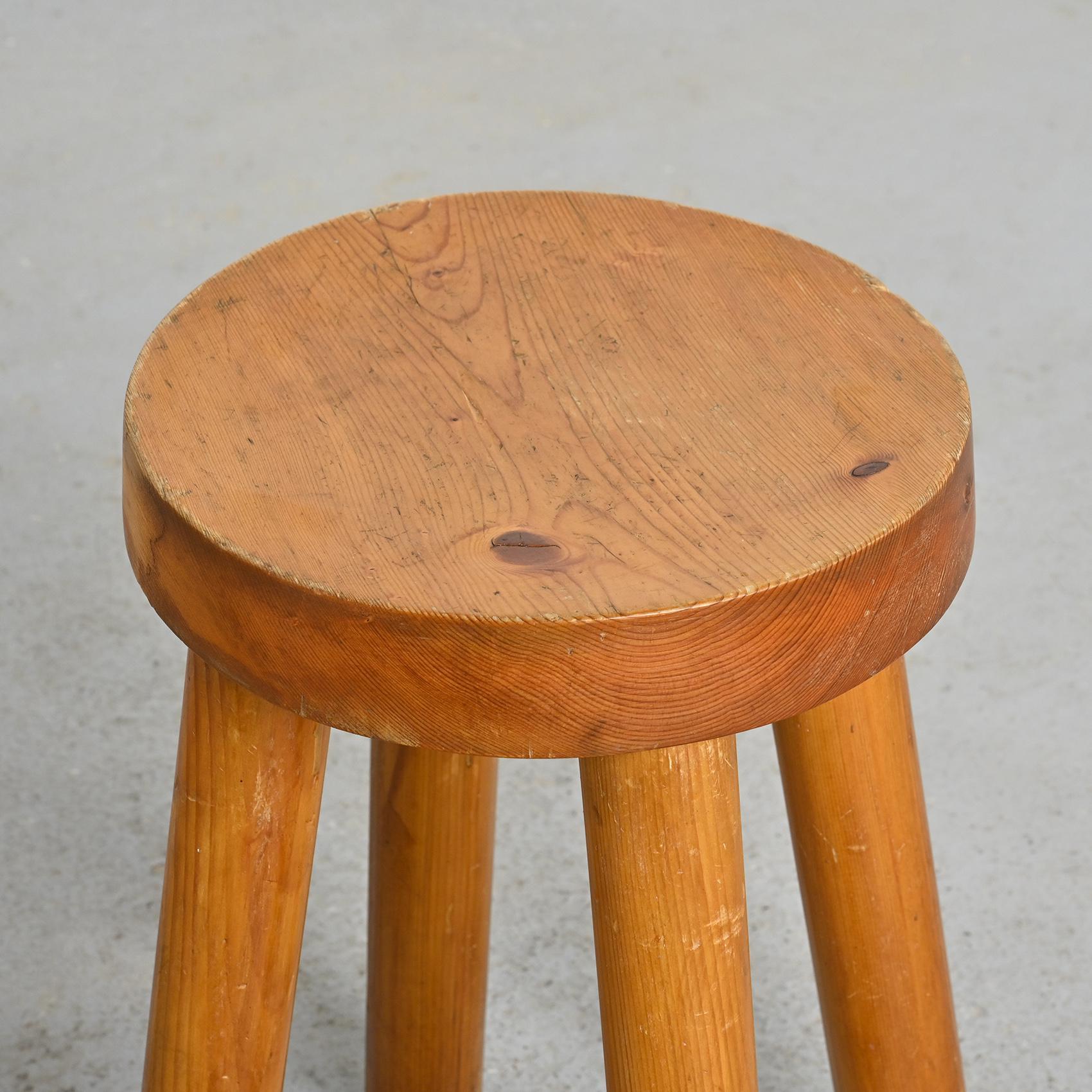 Pair of stools by Charlotte Perriand for les Arcs 1600, circa 1965 For Sale 1