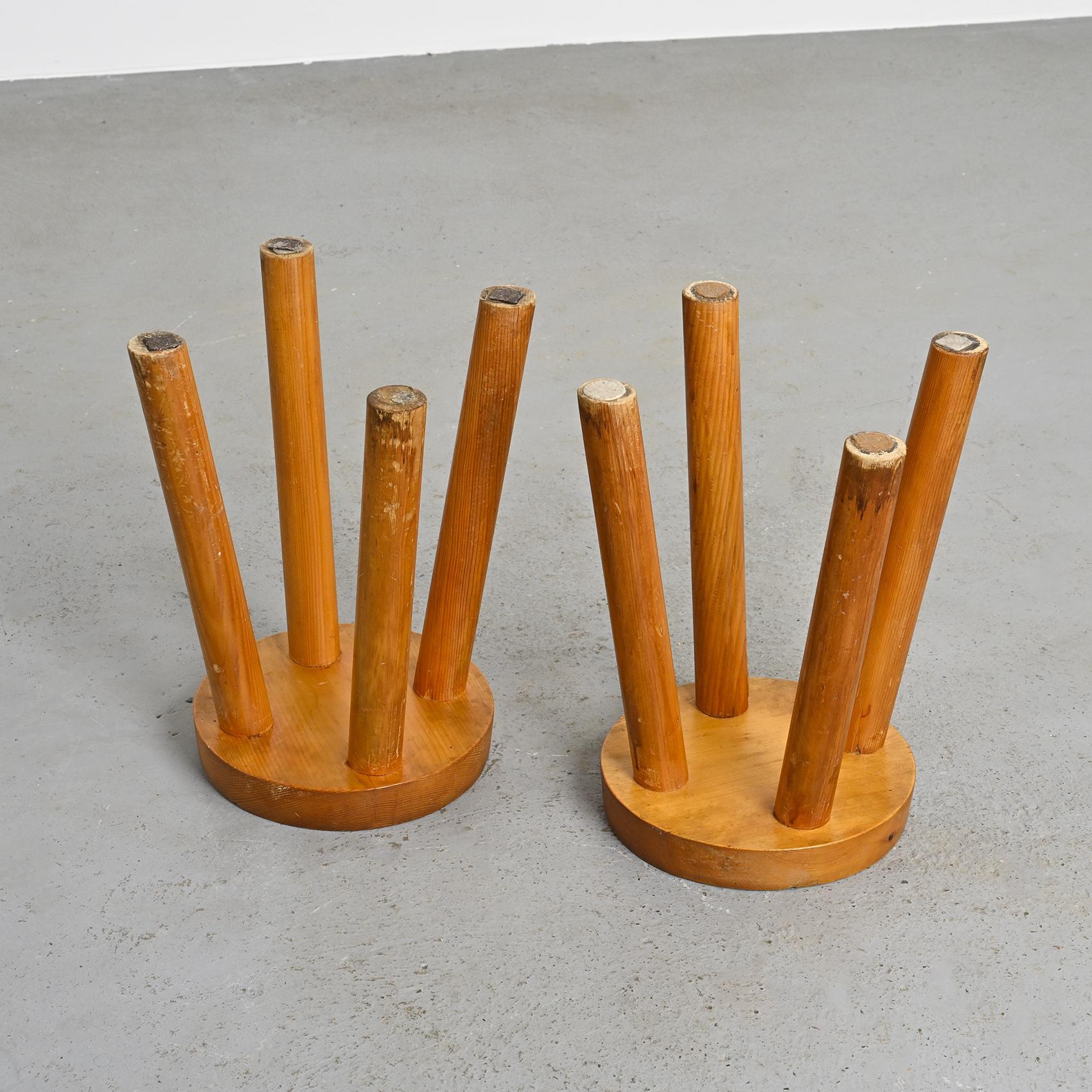 Pair of stools by Charlotte Perriand for les Arcs 1600, circa 1965 For Sale 4