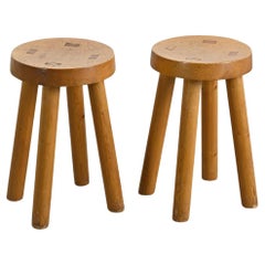 Pair of stools by Charlotte Perriand for les Arcs 1600, circa 1965