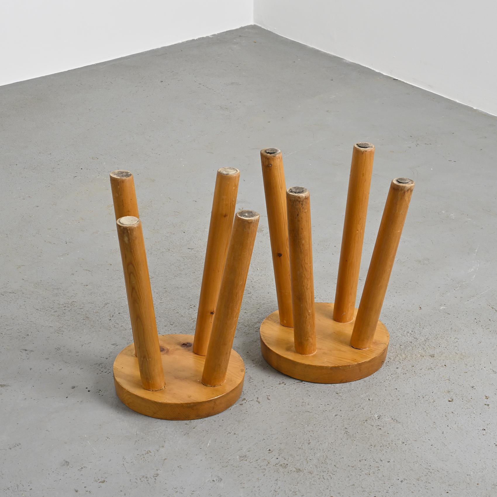 Pair of stools by Charlotte Perriand for les Arcs 1600, circa 1965 For Sale 3