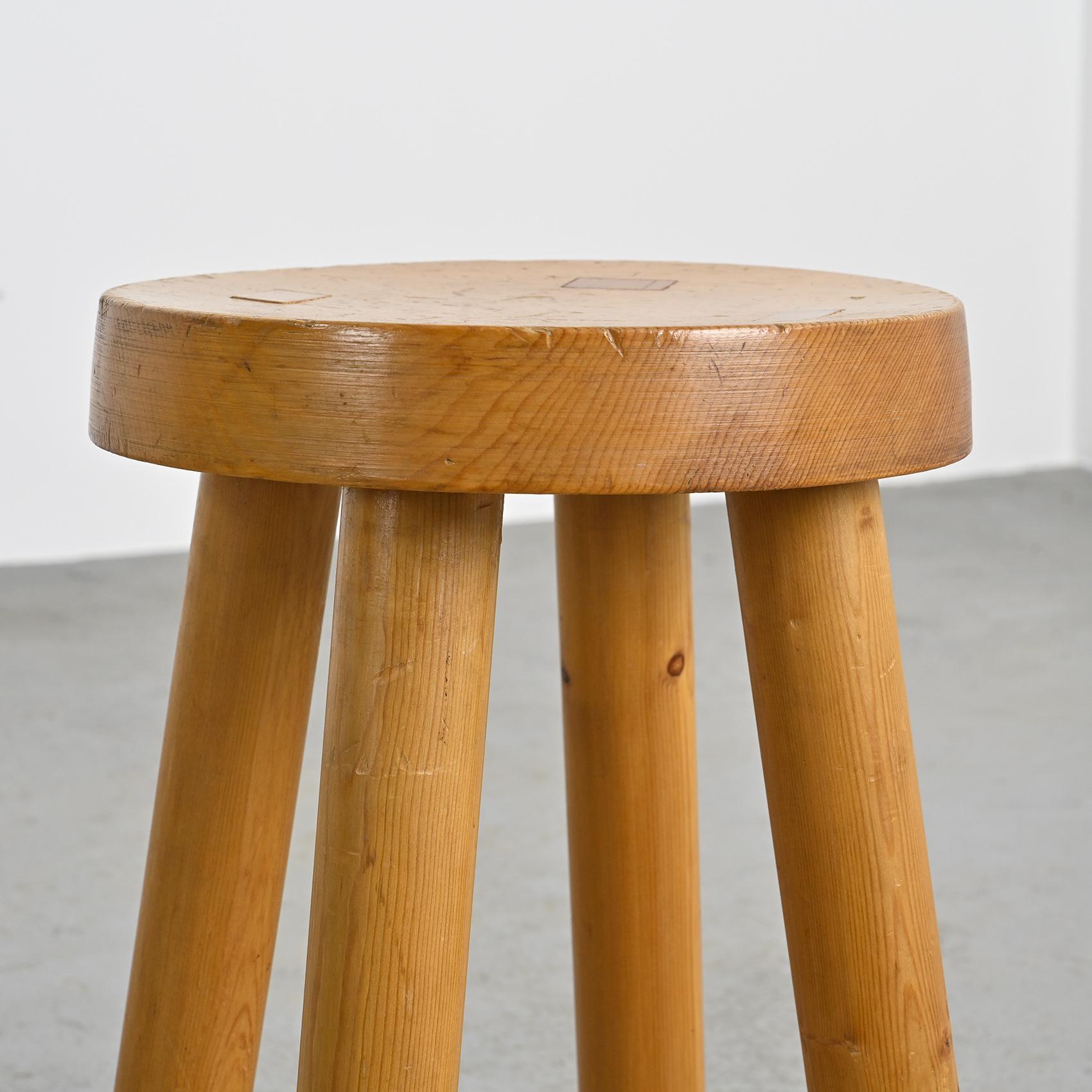 Pair of stools by Charlotte Perriand for les Arcs 1600, circa 1965 For Sale 2