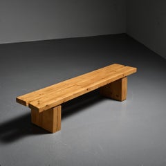 Pine Bench from La Rive Residence, Arc 1600, France, circa 1970