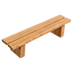 Pine Bench from La Rive Residence, Arc 1600, France, circa 1970