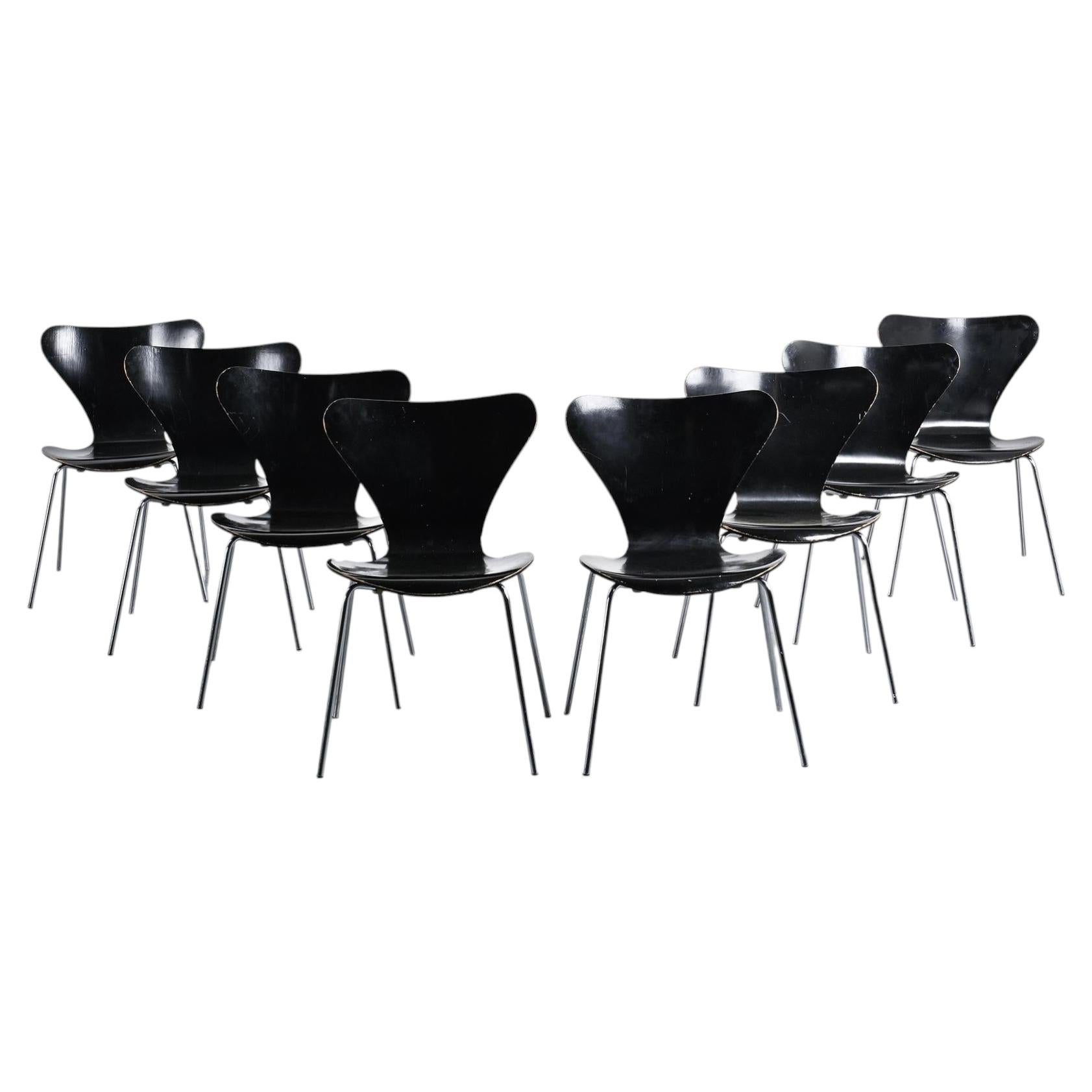 Chairs by Arne Jacobsen, Fritz Hansen circa 1970, Set of 8 For Sale
