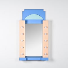 Wall-mounted polychrom mirror, France, circa 1980