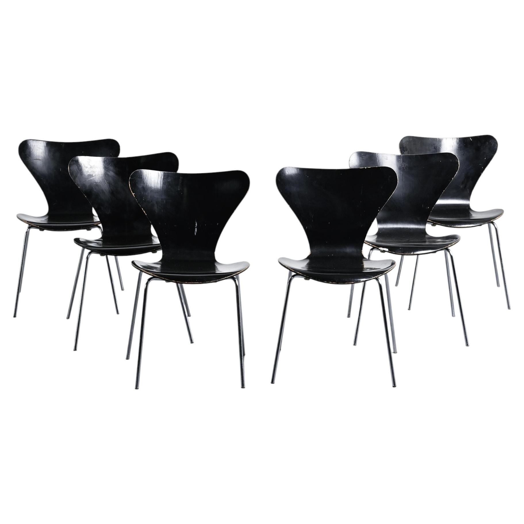 Chairs by Arne Jacobsen, Fritz Hansen circa 1970, Set of 6 For Sale
