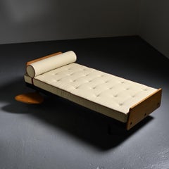 Jean Prouvé Scal Bed, Black Steel & Oak, Mid-Century Modern, France