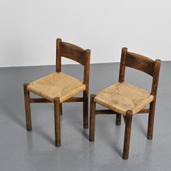 Charlotte Perriand : Chaises Méribel, première édition BCB, lot de 2
