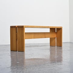 Mid-Century Modern Pine Bench by Charlotte Perriand, Les Arcs, France