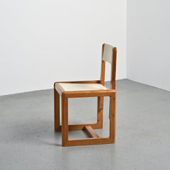 Stuhl im Mid-Century-Modern-Stil von André Sornay, Massivholz, Frankreich, 1960