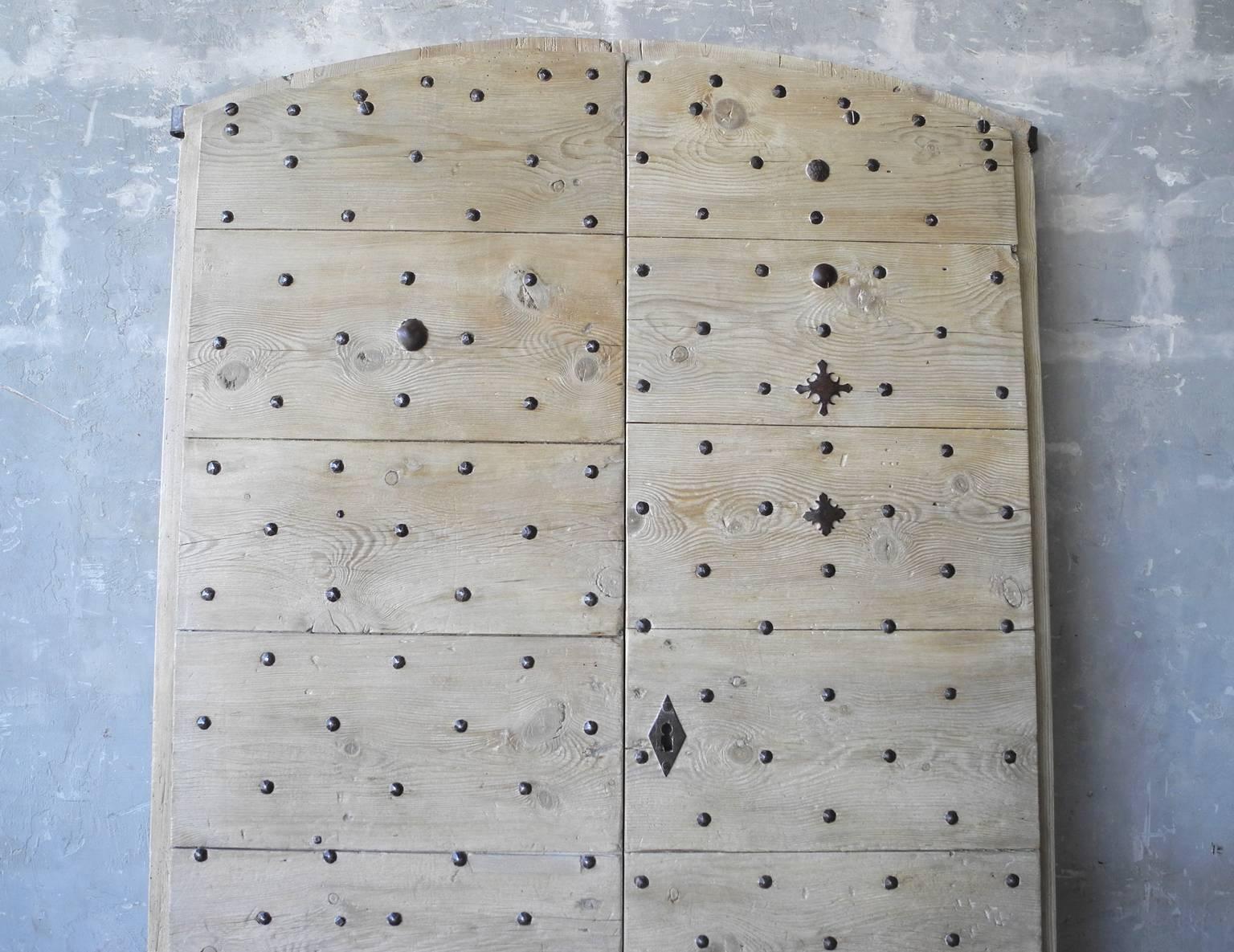 French Antique 18th Century Nailhead Doors from a 