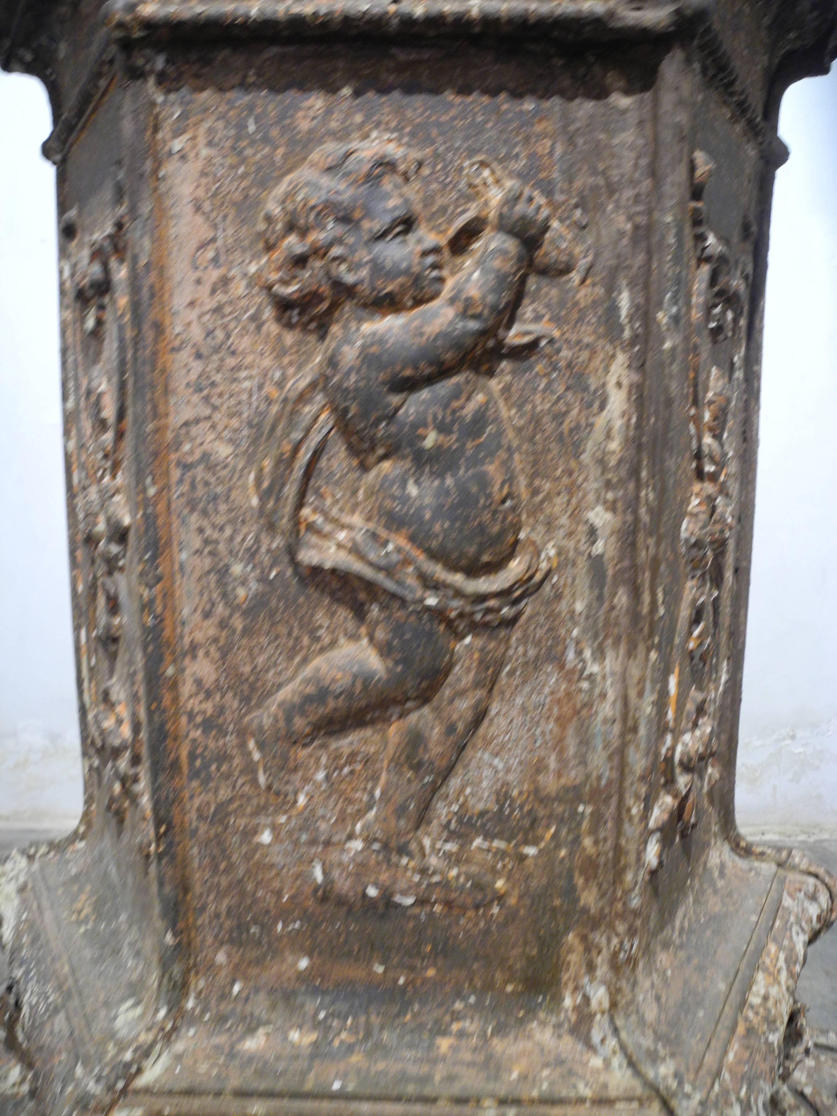 antique cast iron statues