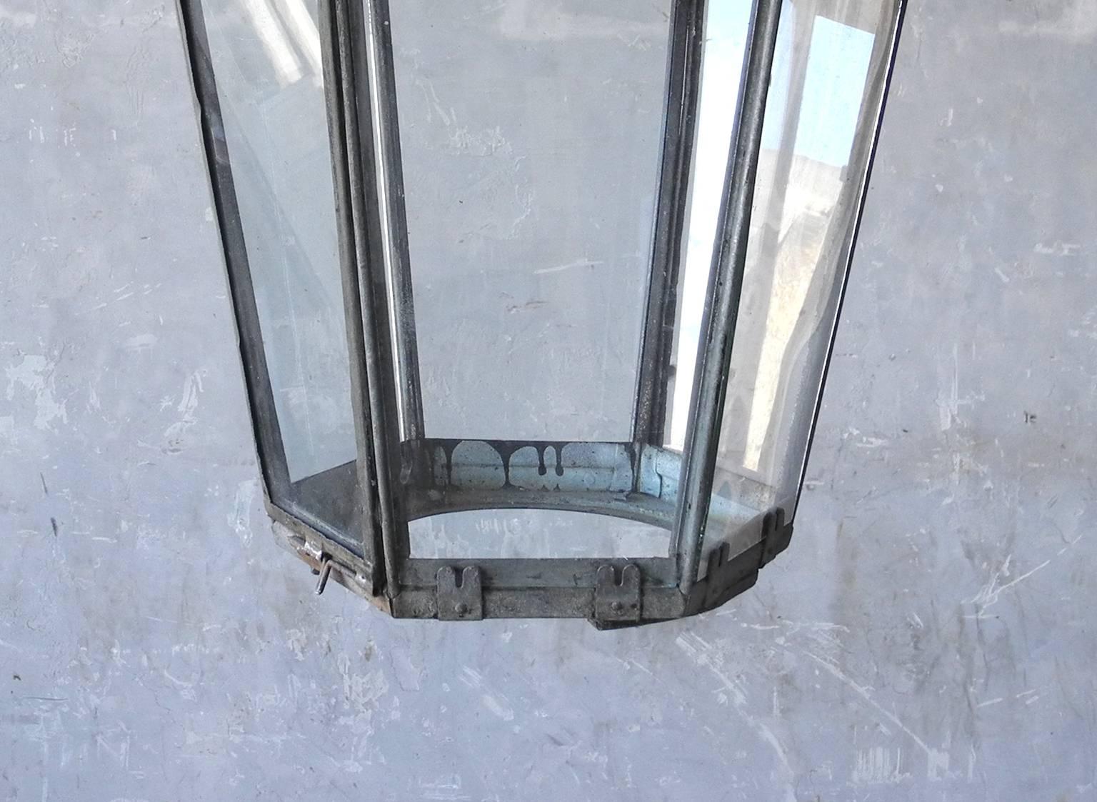 Large Antique French Lantern In Good Condition In Houston, TX
