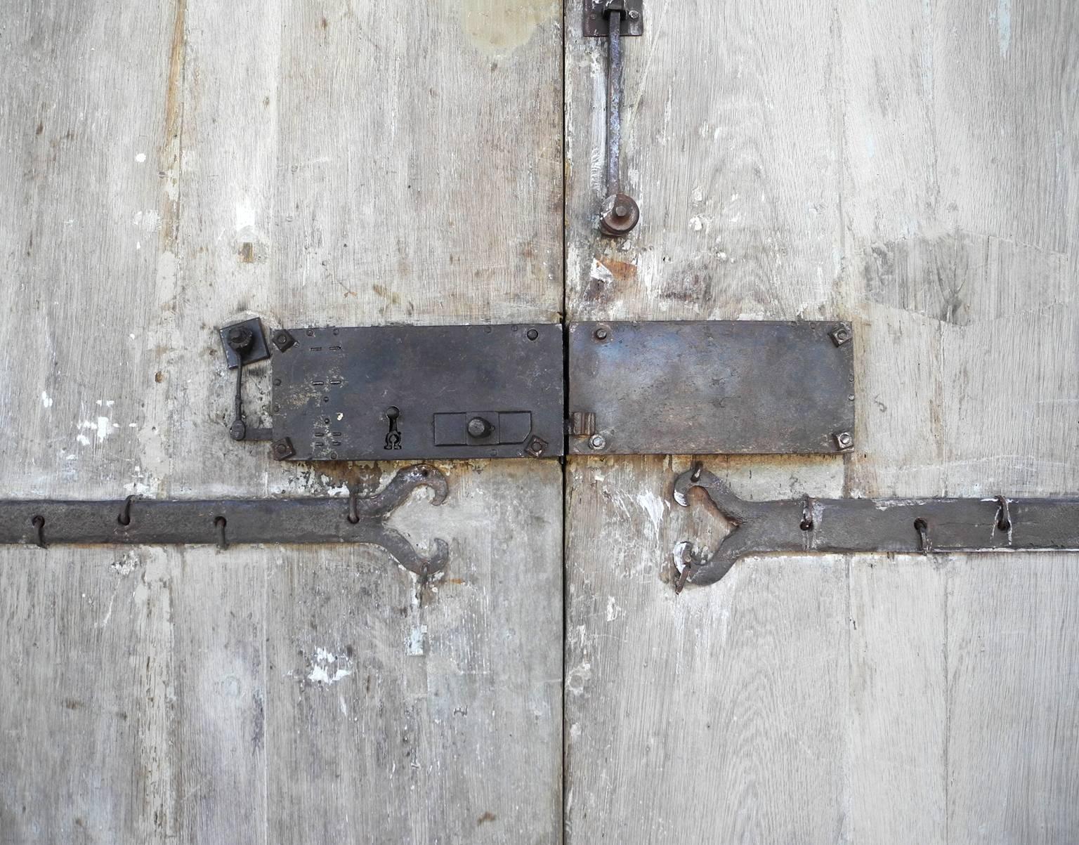 18th Century and Earlier Pair of Antique Reclaimed Entrance Doors from a Bastide outside of Saint-Emilion