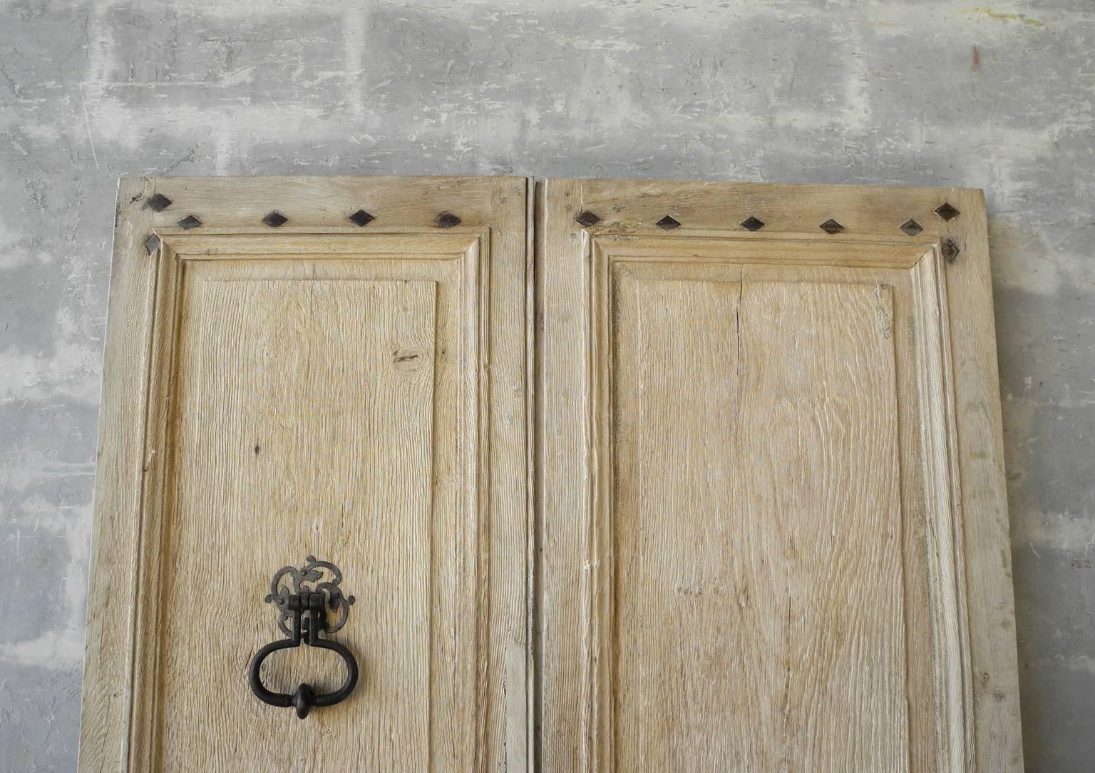 Pair of Antique 18th Century Entrance Doors from St. Marcellin In Excellent Condition In Houston, TX