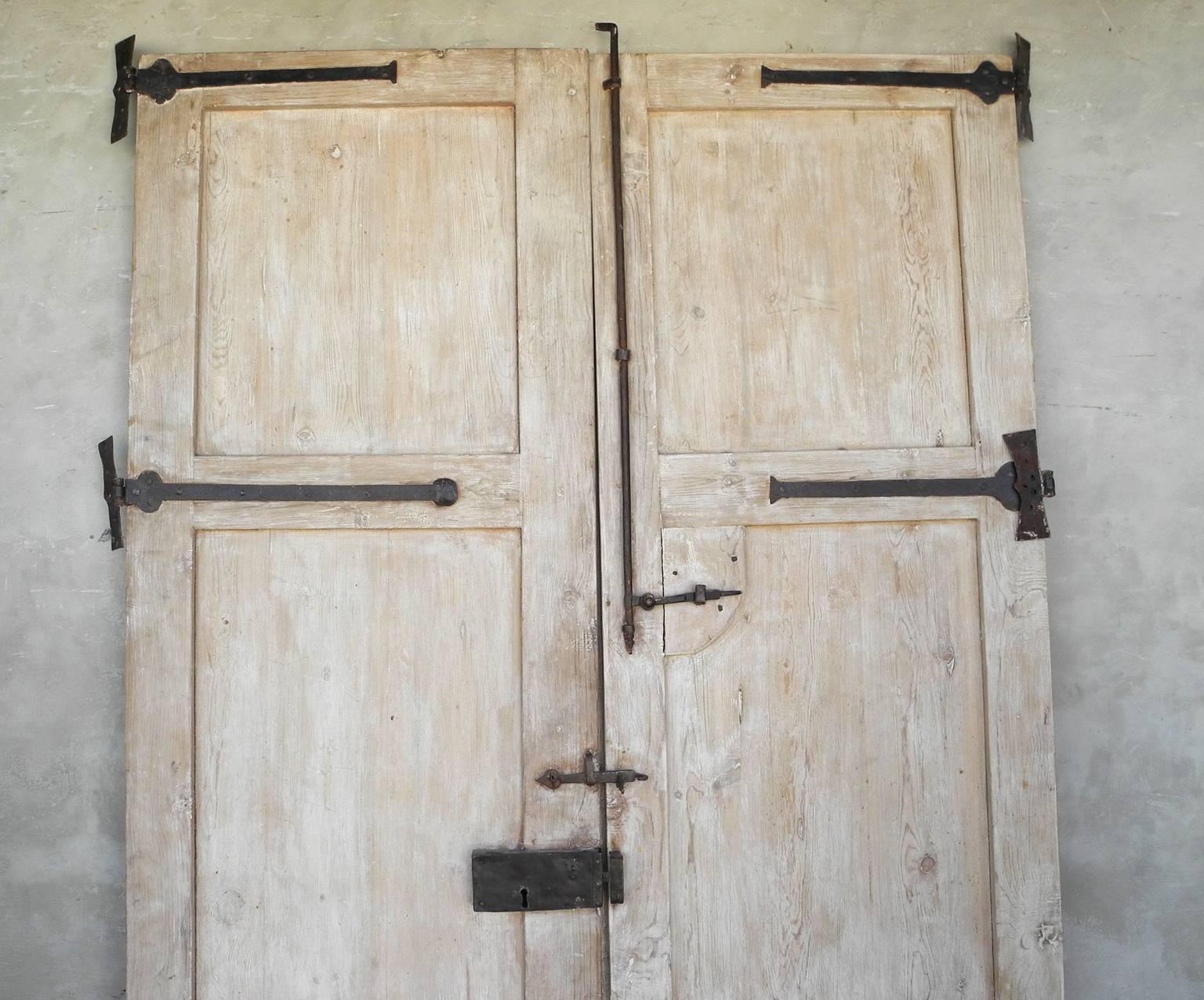 18th Century and Earlier Antique Pair of Large Brown 18th Century Spanish Entrance Doors