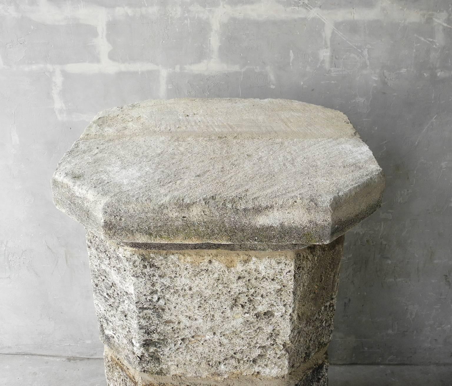 18th Century and Earlier Antique Pair of 17th Century Limestone Columns from Bezier, France