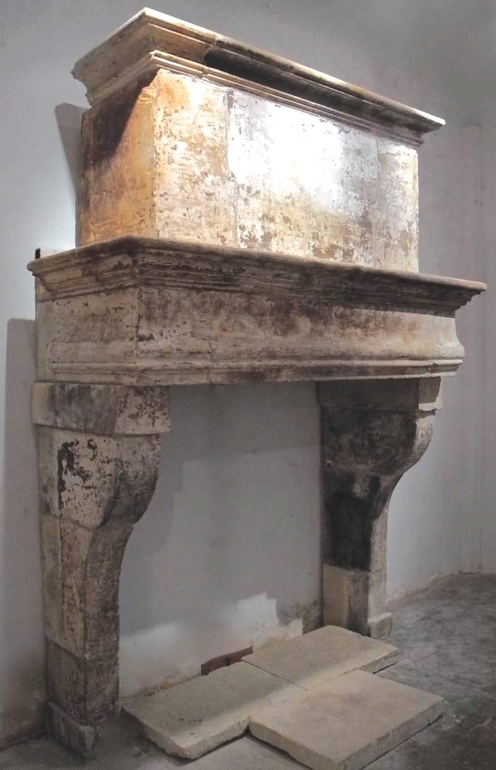 French 17th Century Louis XIII Trumeau Fireplace For Sale