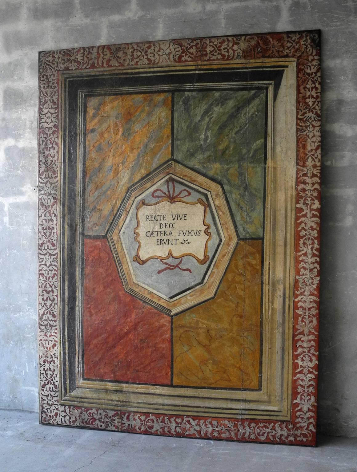 This is a fabulous and grand 16th century painted panel originally in a 