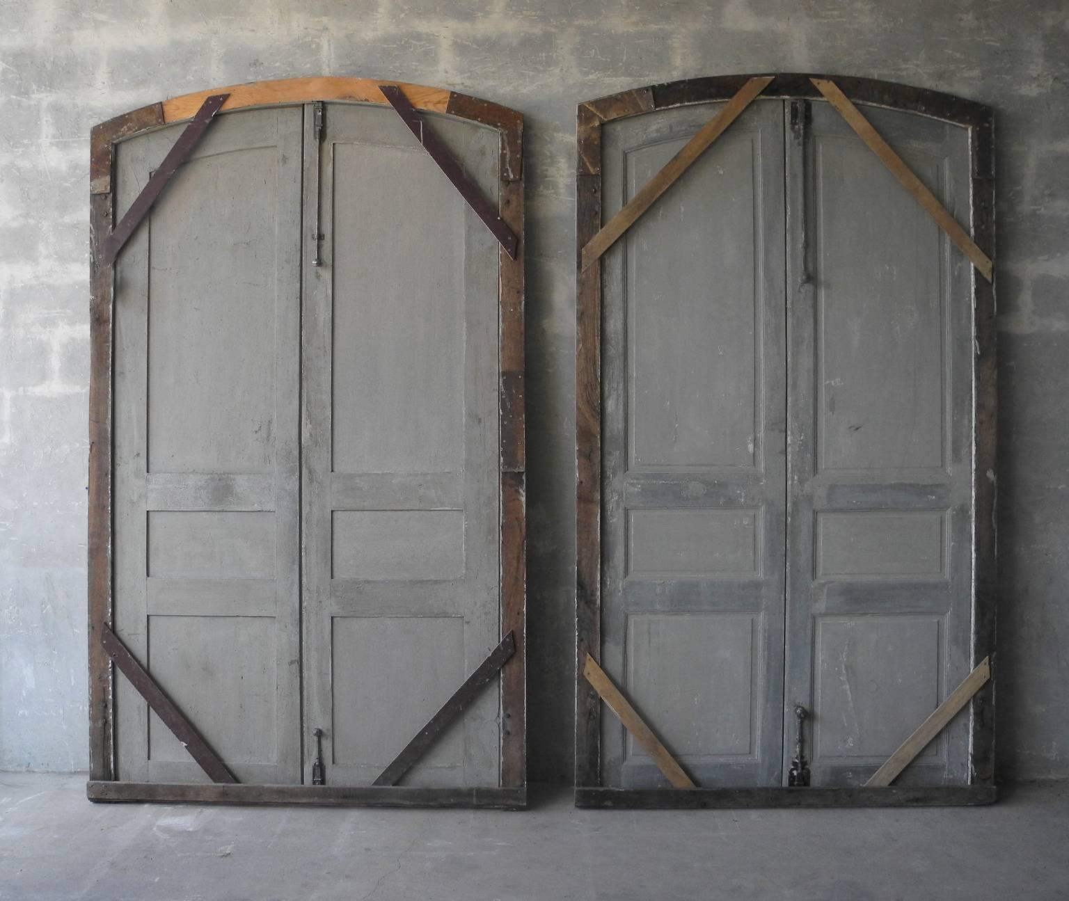 This is a statement set of two pairs of antique, 18th c. doors from a 