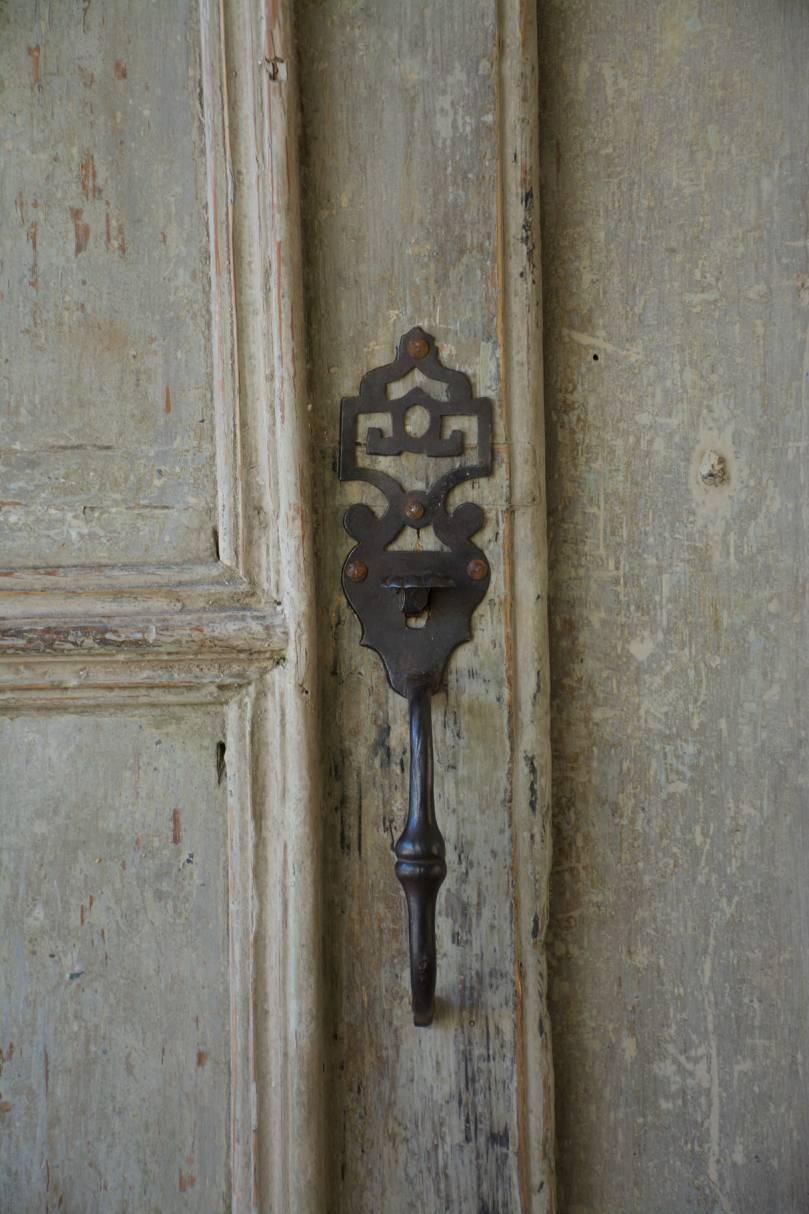 Set of two 19th century Italian doors in carved frames.