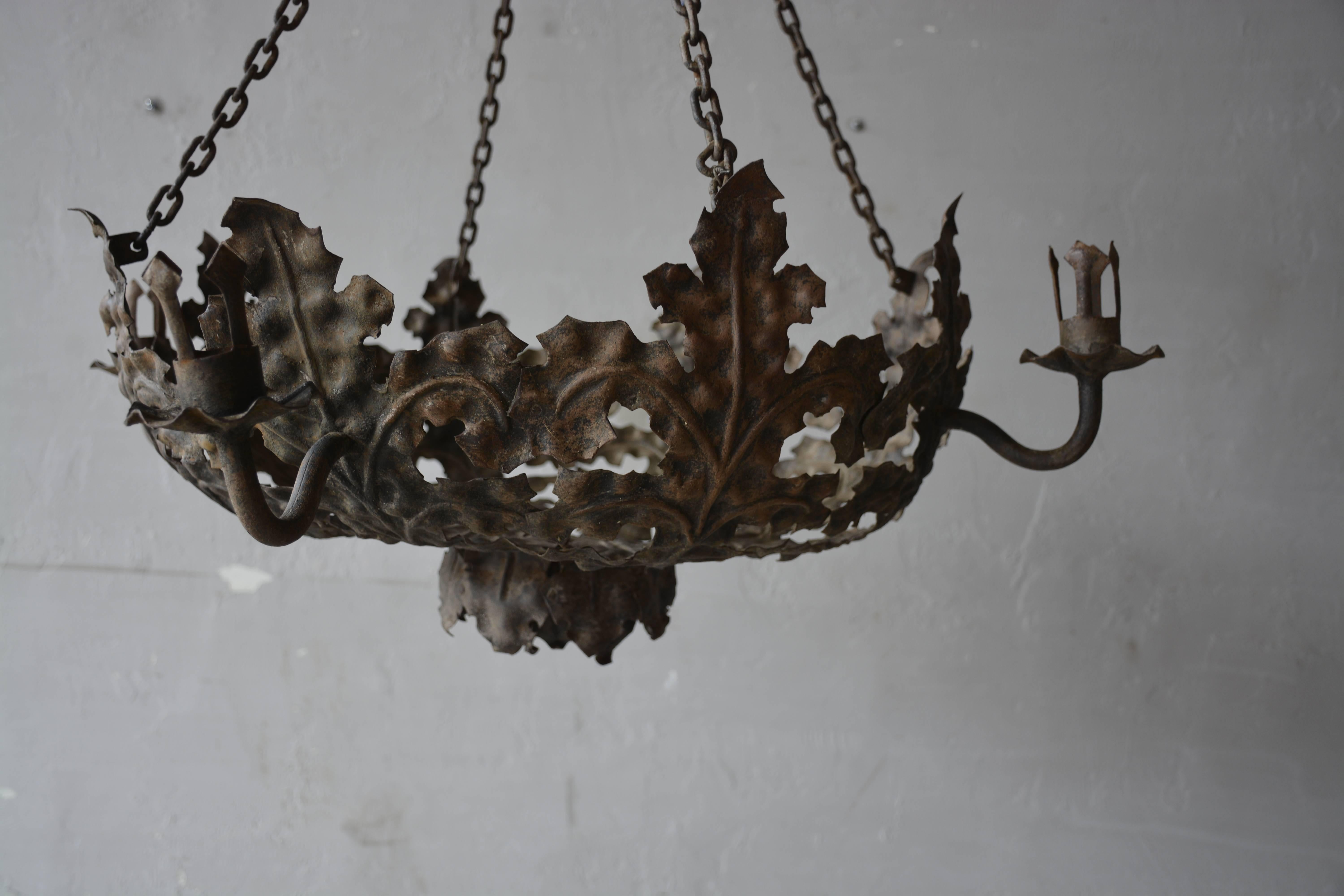 Late 19th century Italian tole chandelier.