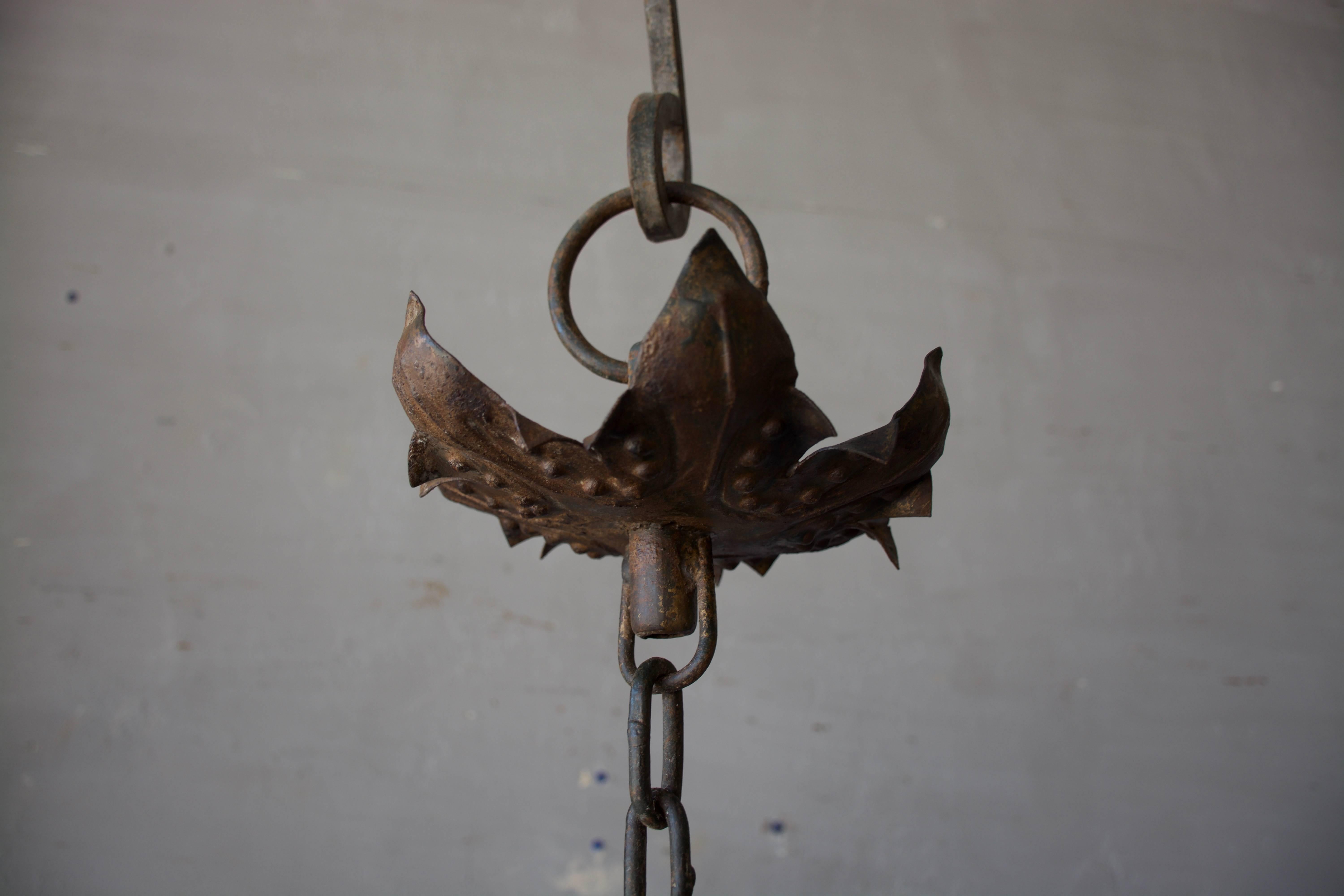 19th Century Antique French Iron Chandelier