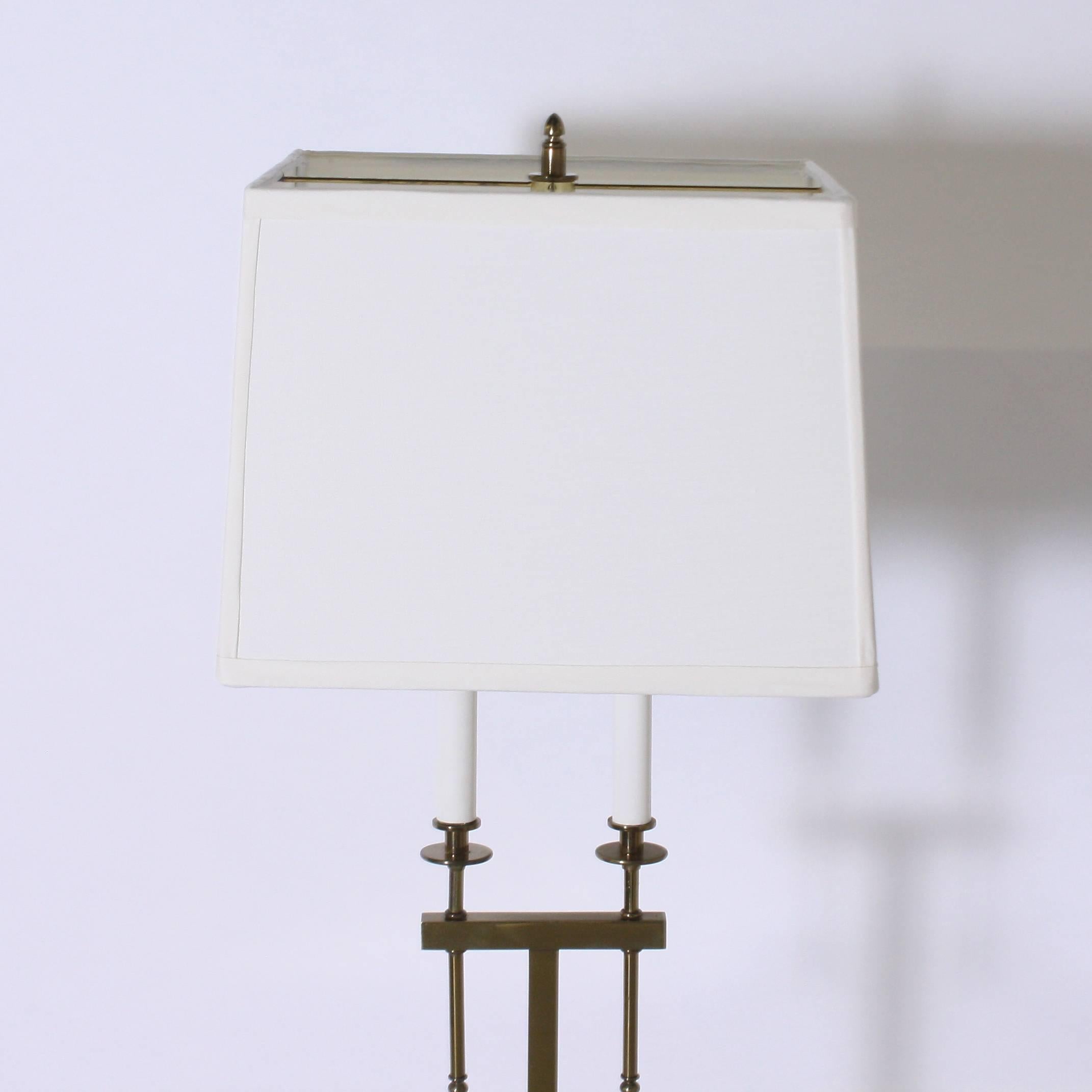 Brass and Marble Stiffel Lamp in the Style of Tommi Parzinger, circa 1950 In Excellent Condition In Dallas, TX