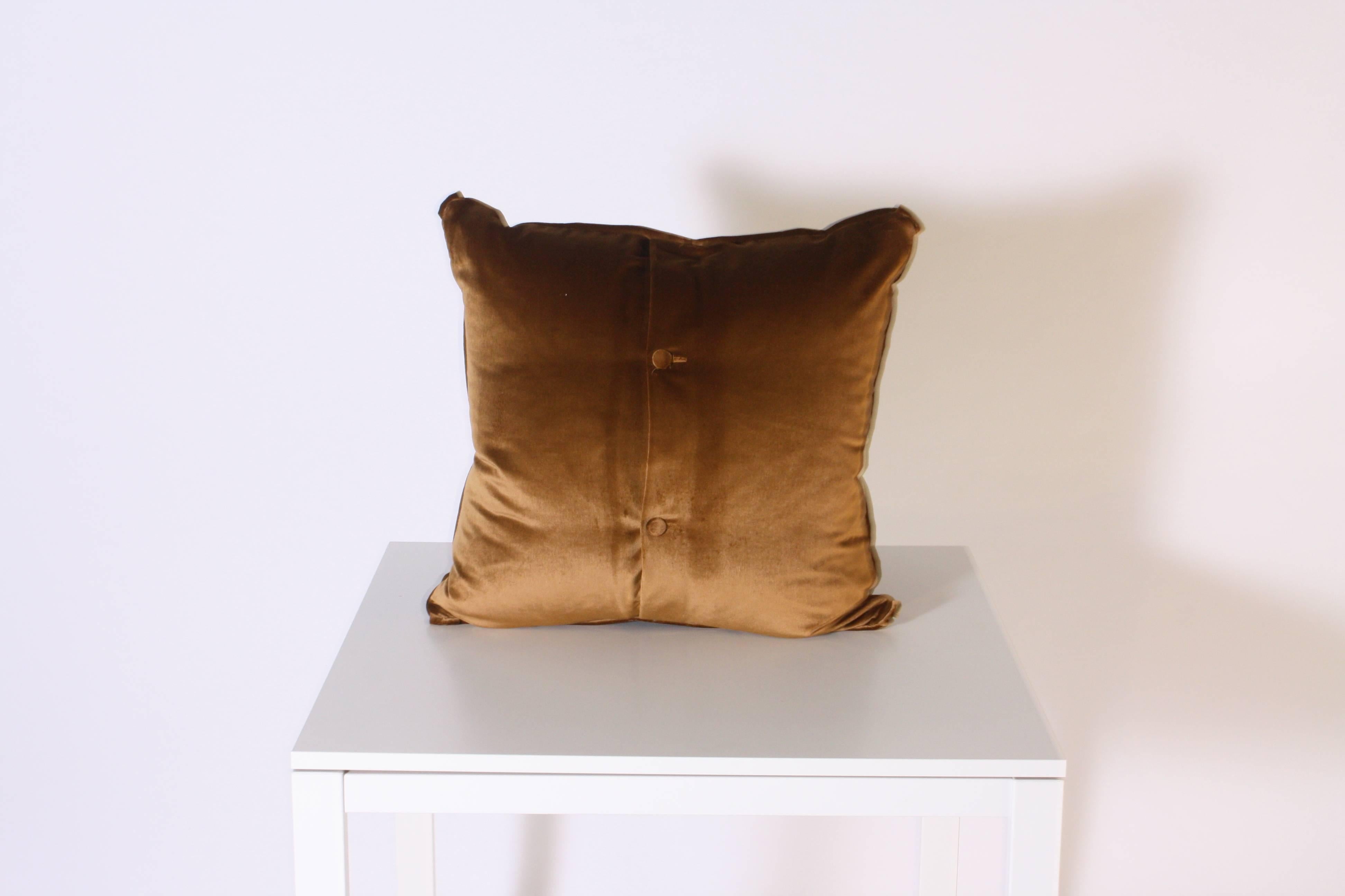 Pair of Two Square pillows upholstered in Kravet velvet
